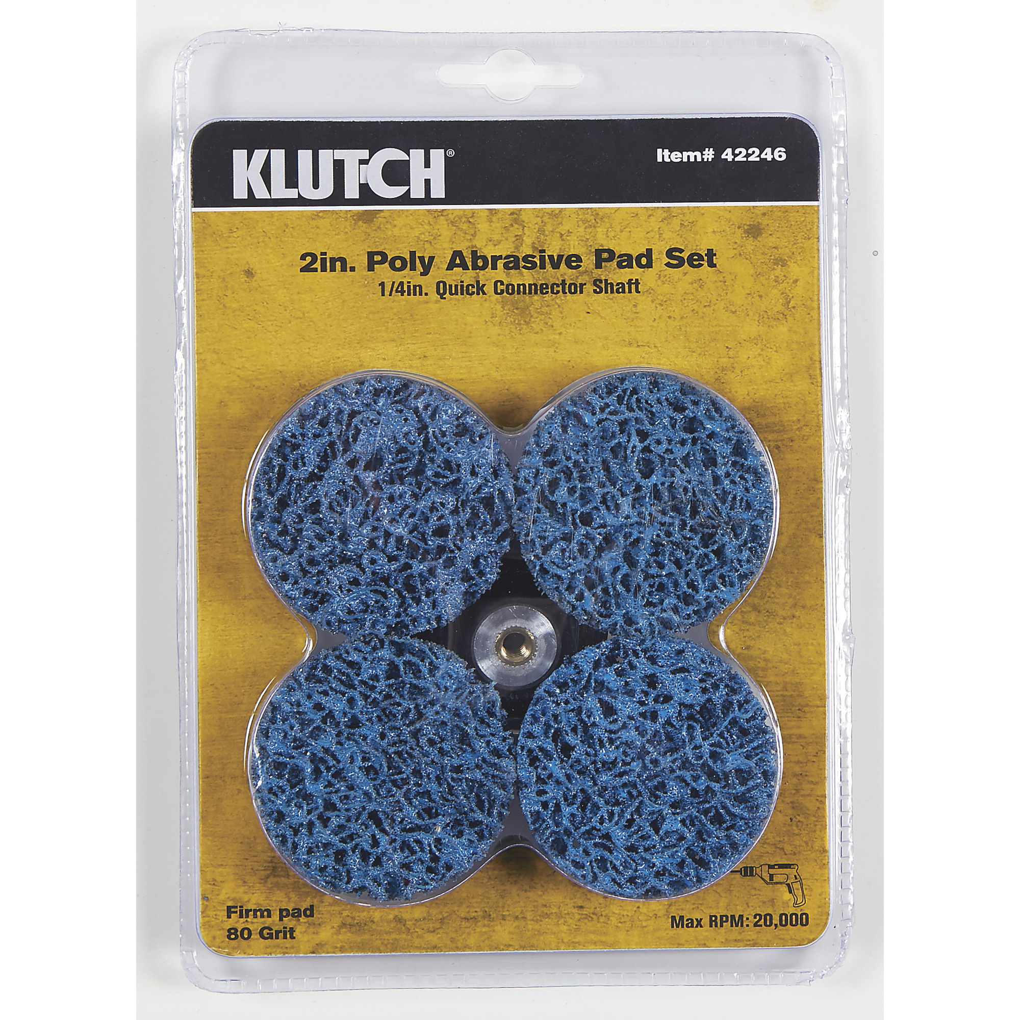 Klutch 2Inch Poly Abrasive Kit, 4-Piece