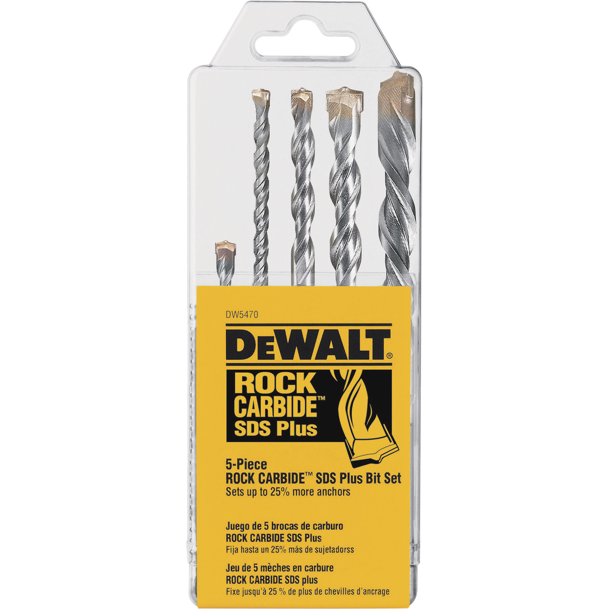 DEWALT Rock Carbide SDS Plus Bit Set, 5-Piece, DW5470