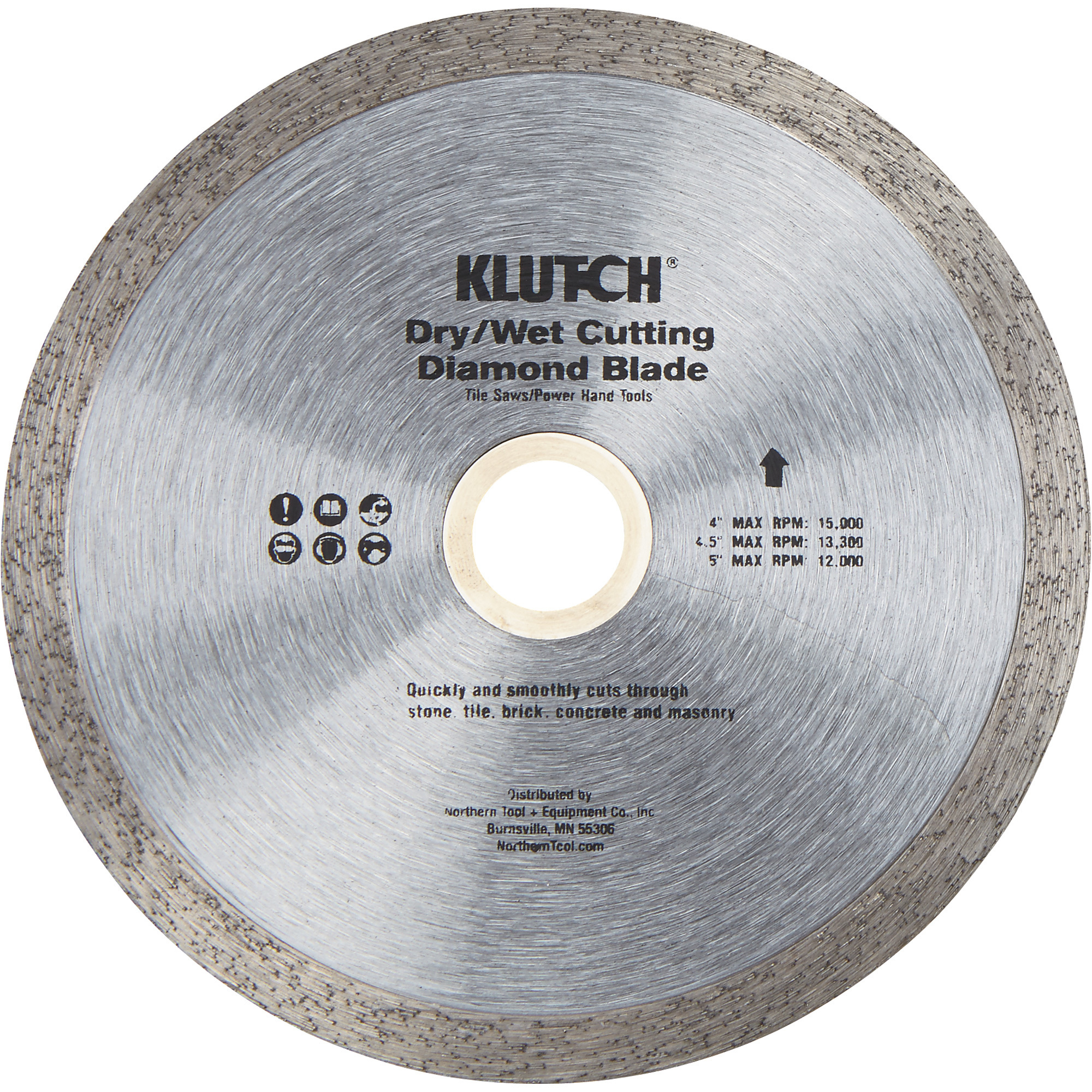 Klutch 4.5Inch Continuous Rim Diamond Tile Blade