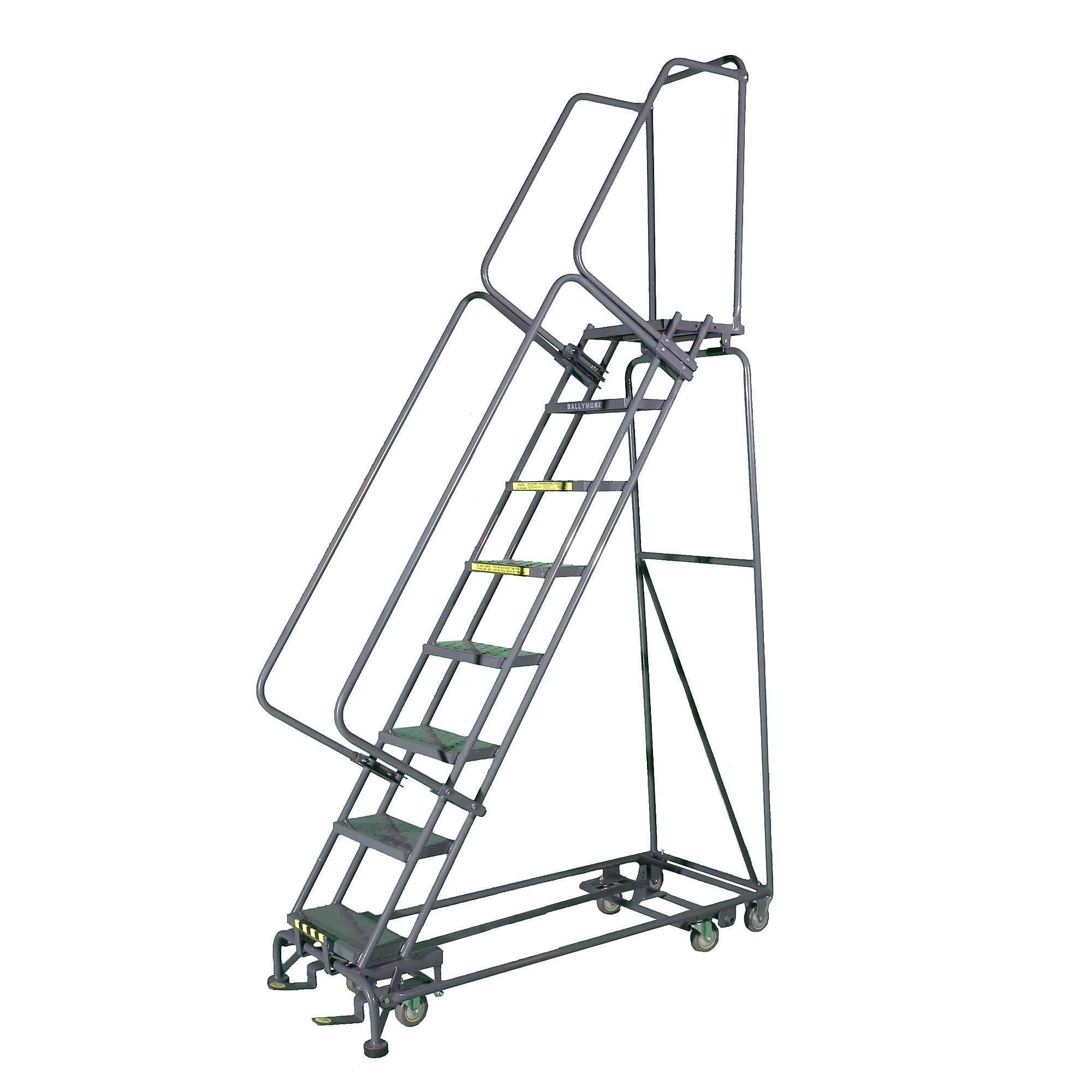 Ballymore, Rolling Ladder, Overall Height 110 in, Steps 8, Material Steel, Model PIP-8-32P