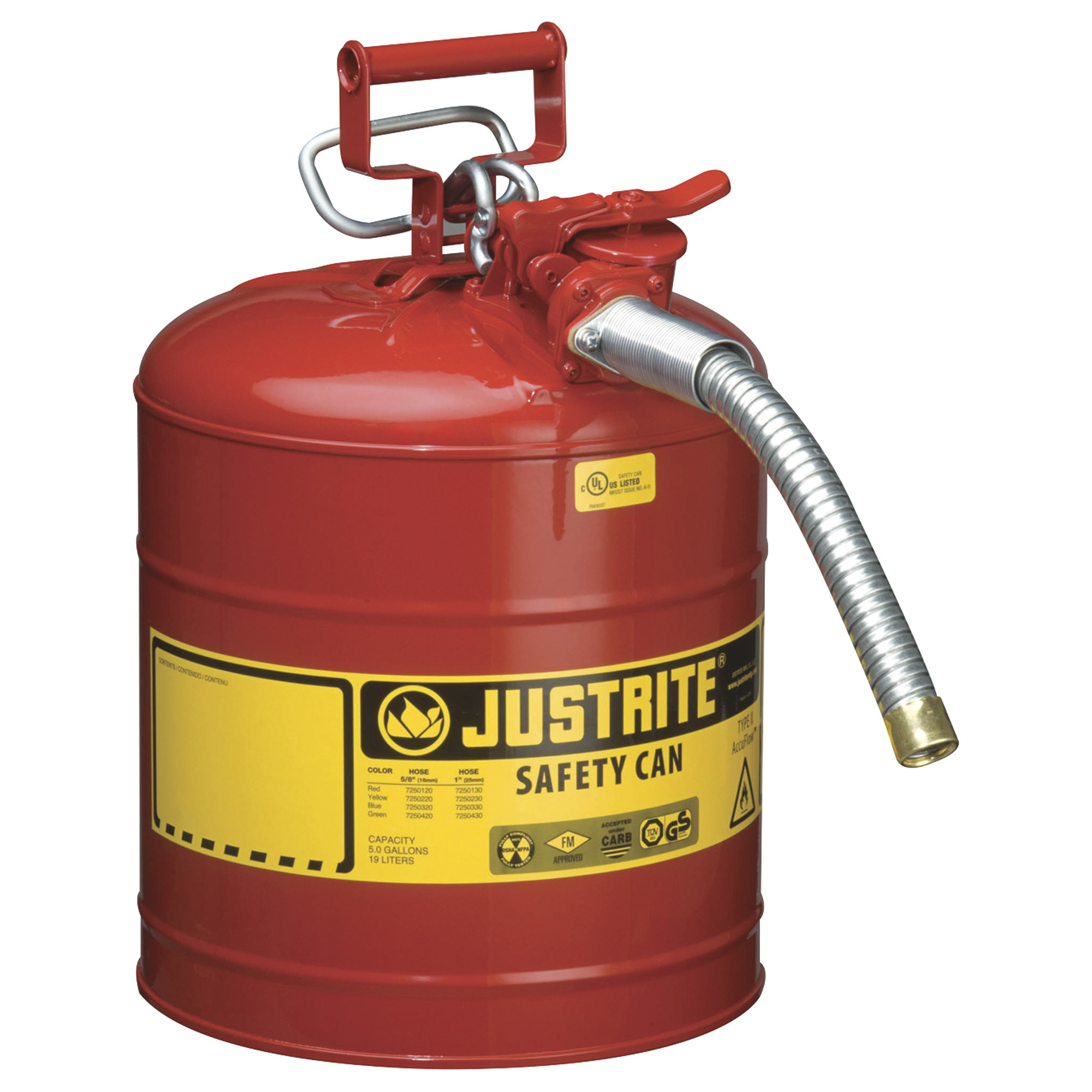 Justrite Safety Gas Can â 5-Gallon, Model 7250130