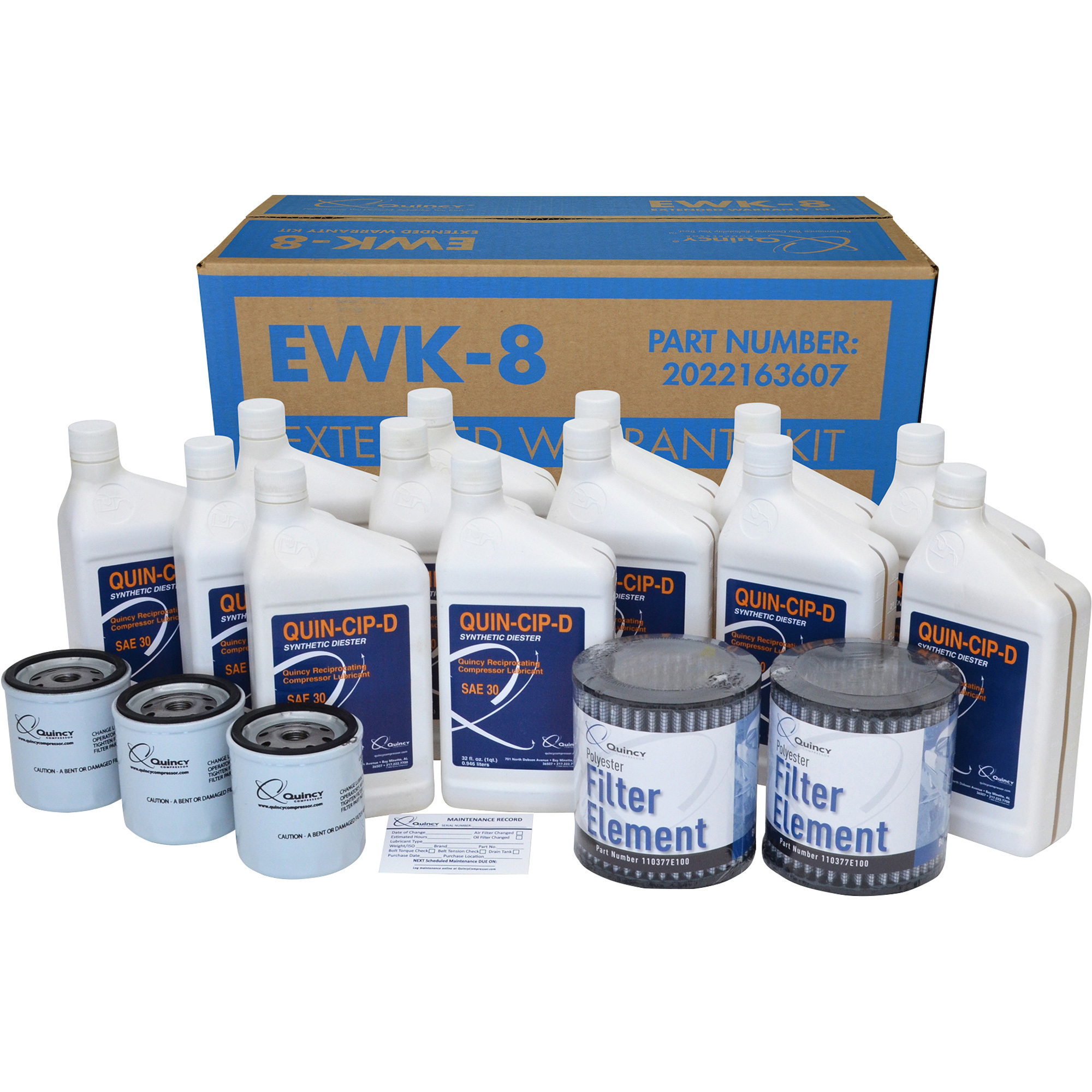 Quincy Extended Plus Support and Maintenance Kit, For Quincy QP 15 HP Compressors, Model EWK-8