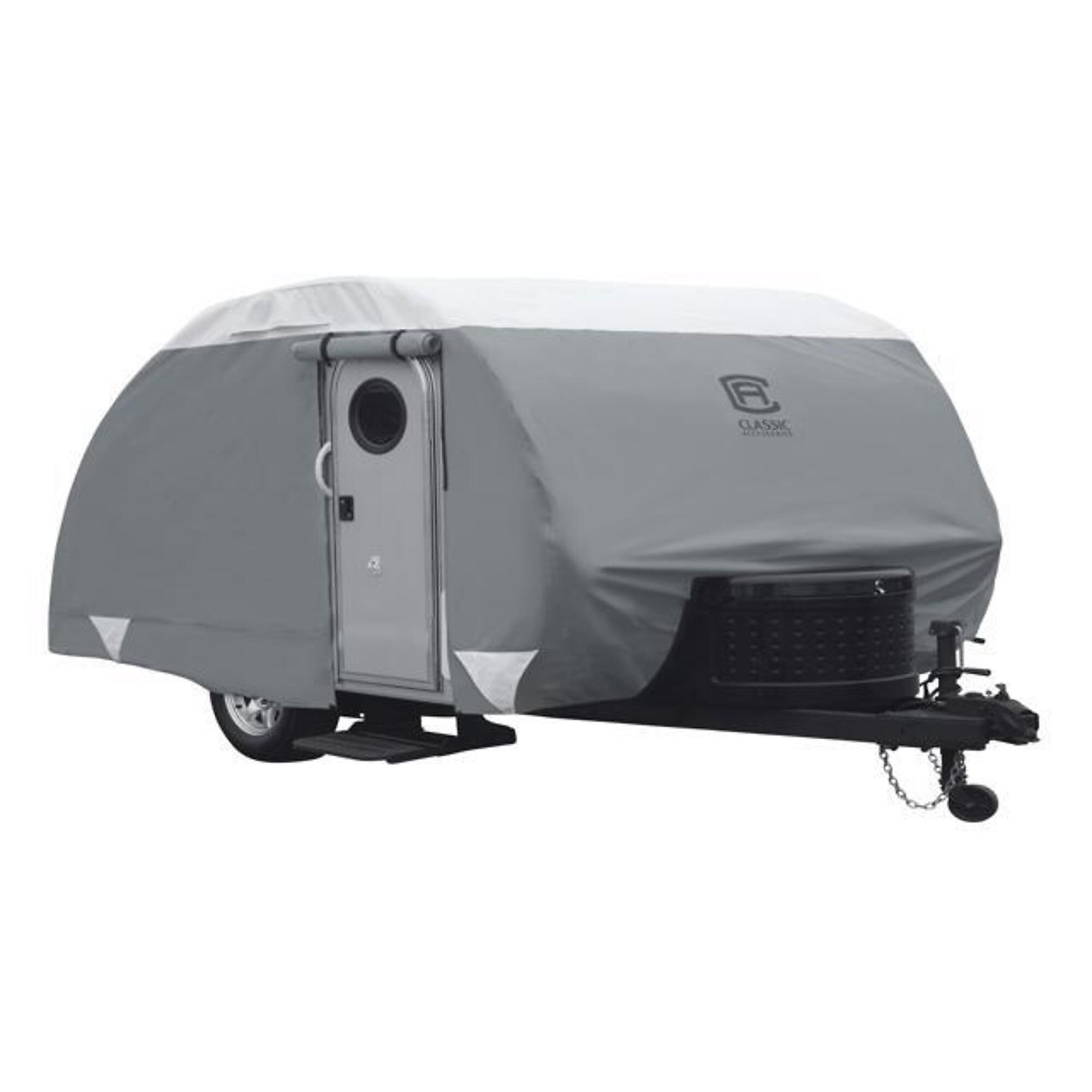 Classic Accessories, PolyPRO3 Teardrop Trailer Cover, Cover Type Travel Trailer, Color Gray, Material Polypropylene, Model 80-480-173101-RT