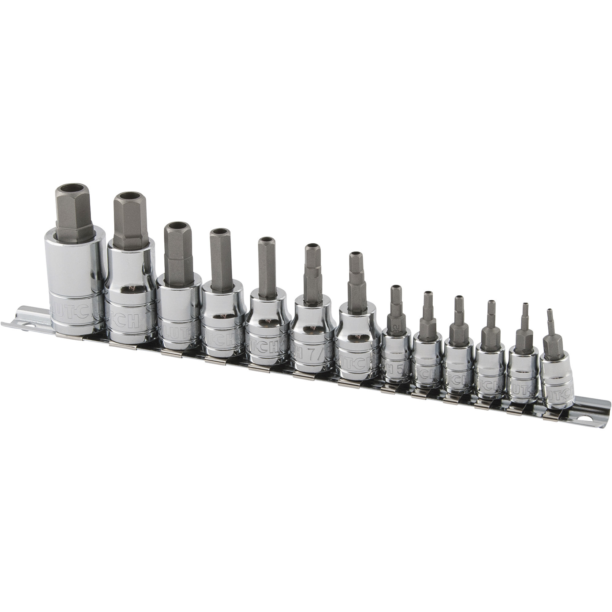 Klutch Tamper-Resistant Hex Bit Socket Set, 13-Piece, SAE