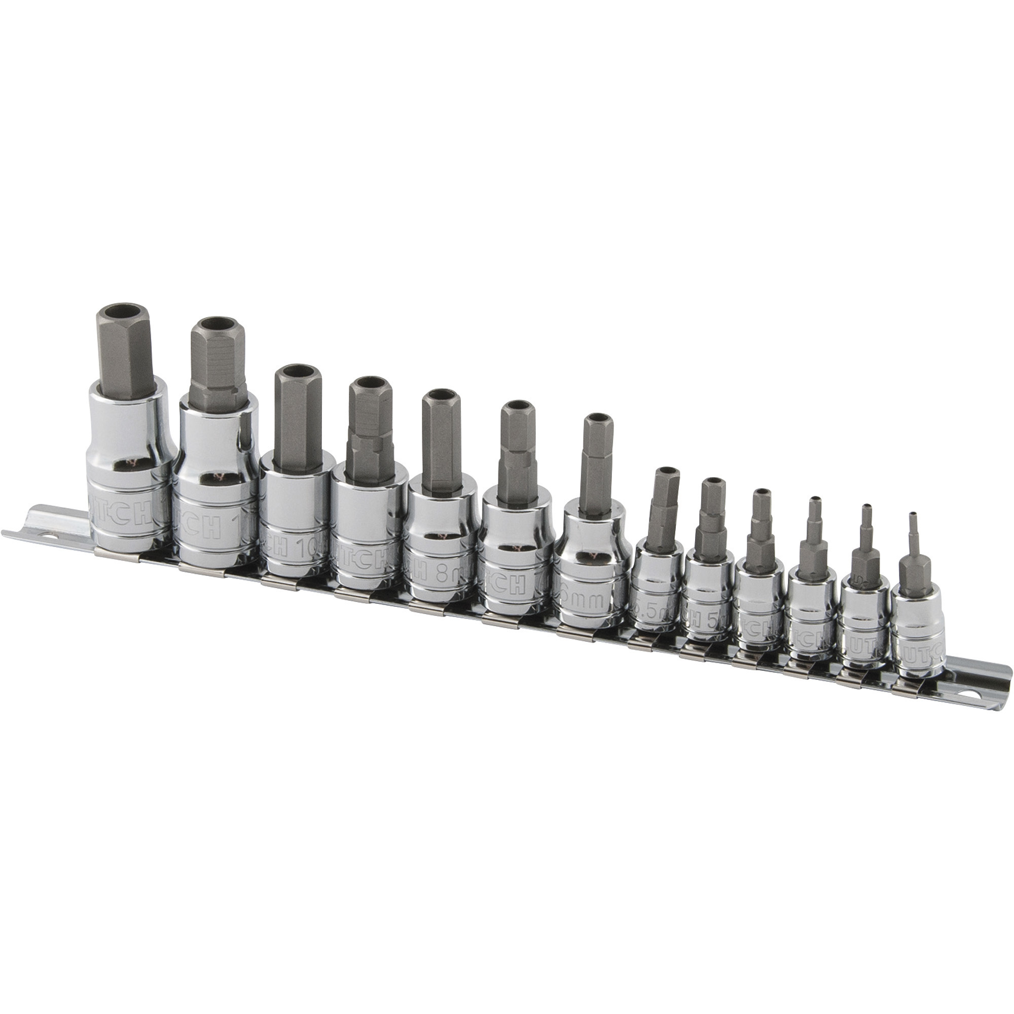 Klutch Tamper-Resistant Hex Bit Socket Set, 13-Piece, Metric