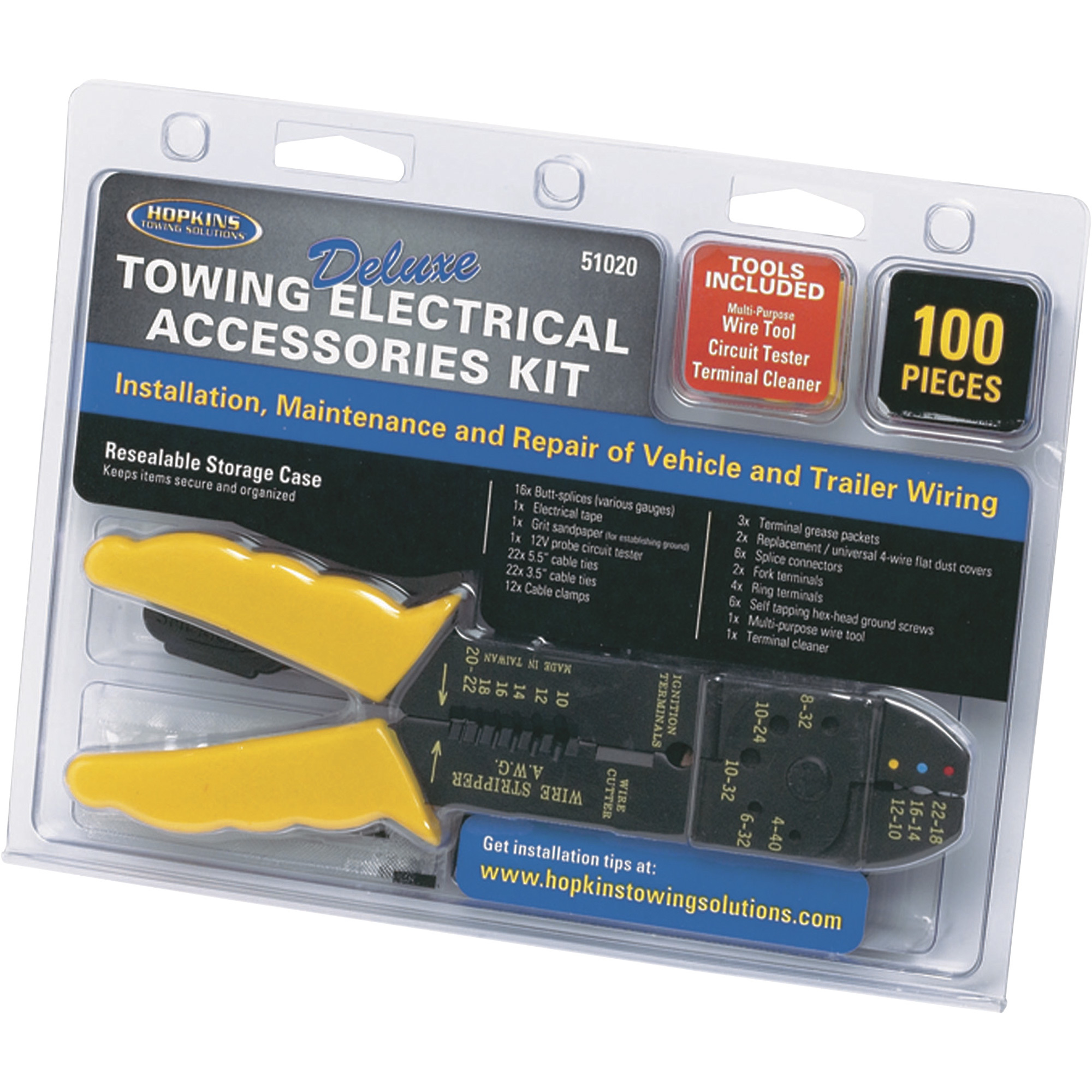 Hopkins Towing Solutions Deluxe Trailer Wiring Installation Kit â 100-Piece Set, Model 51020