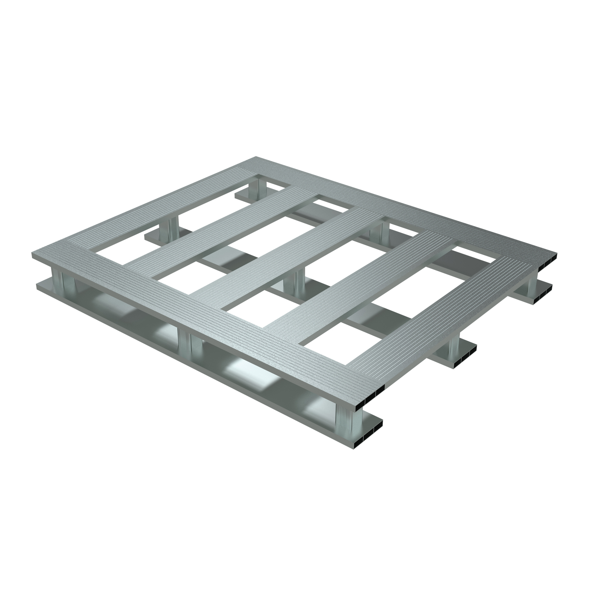 Vestil, Aluminum skid bottom 40x48 6k, Length 47.875 in, Width 40 in, Height 5.063 in, Model AP-4048-SB