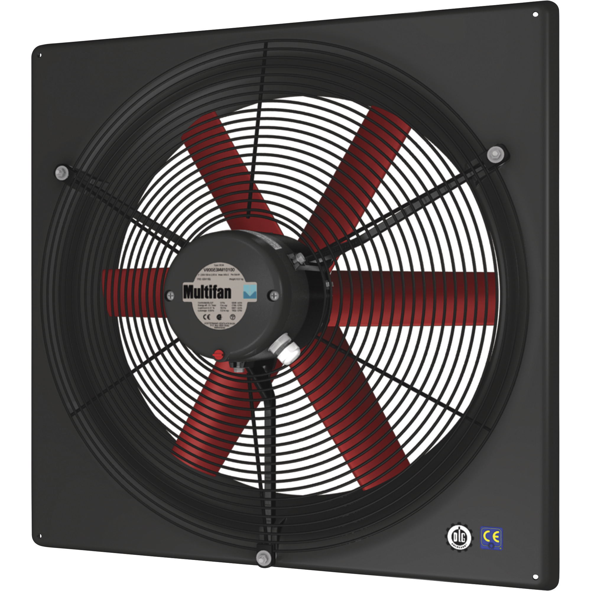 Multifan 3-Phase Panel Fan with Intake Guard â 20Inch, 5200 CFM, 2/3 HP, 265/460 Volt, Model V4D50K-460V