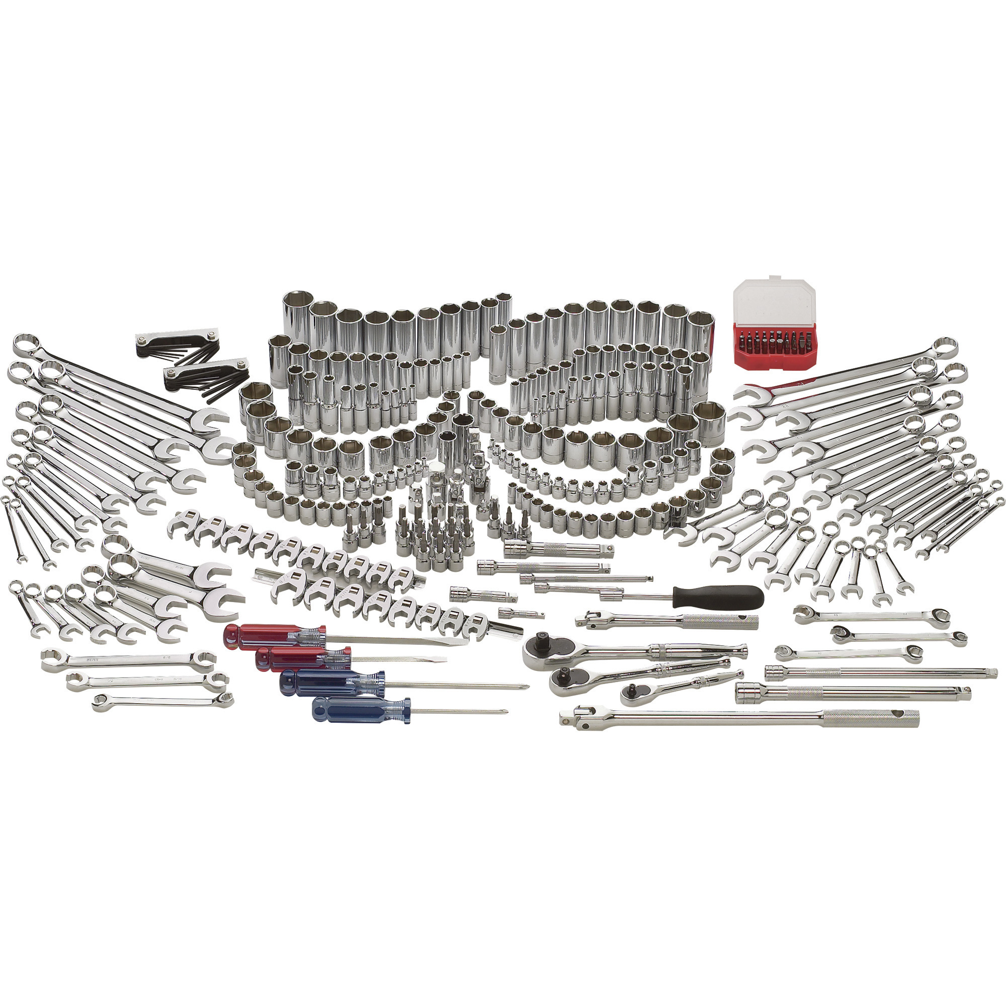 Klutch Mechanic's Tool Set, 305-Piece, 1/4Inch, 3/8Inch and 1/2Inch Drive, SAE and Metric