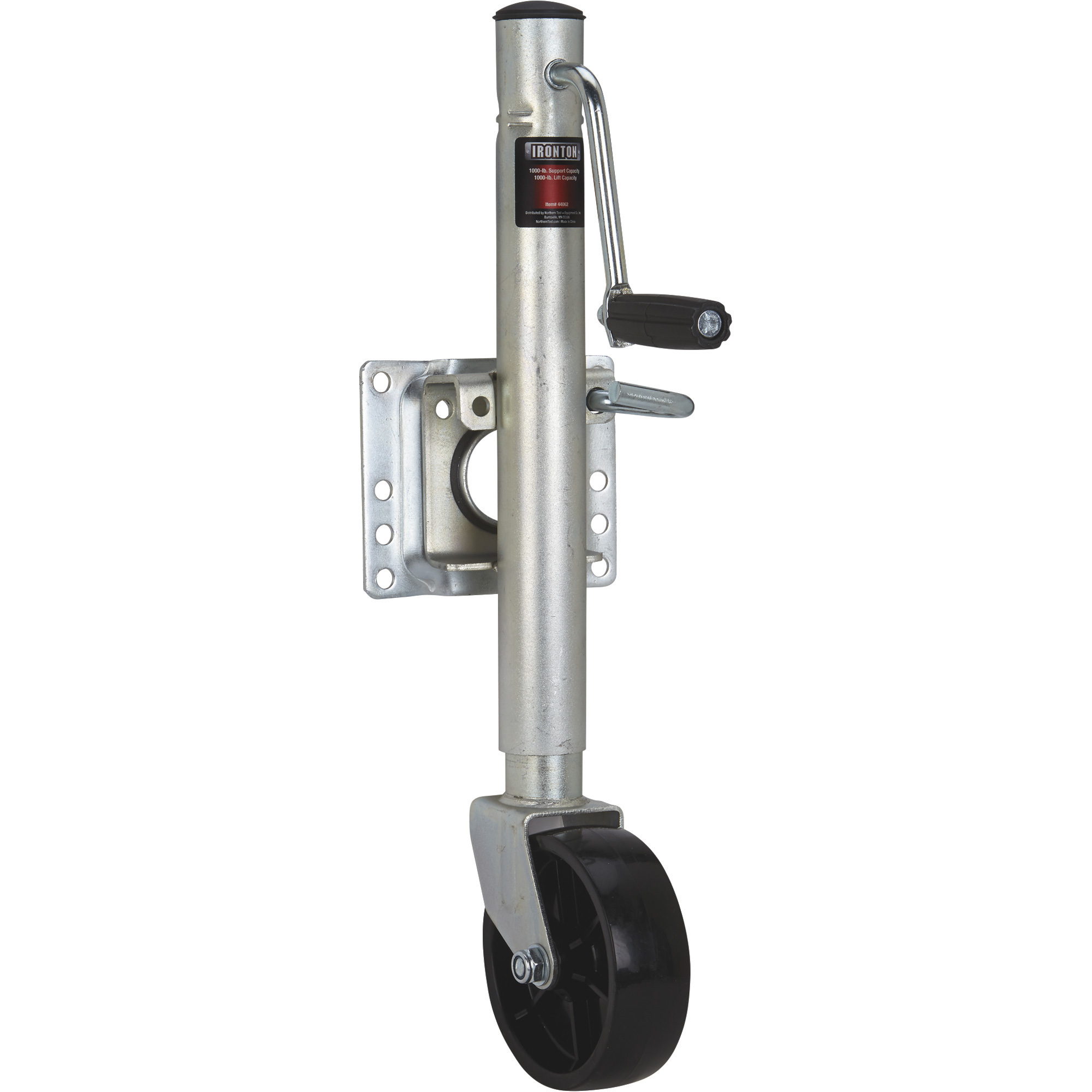 Ironton Bolt-On Side-Wind Marine Swivel Jack, 1000-Lb. Capacity, Zinc Finish