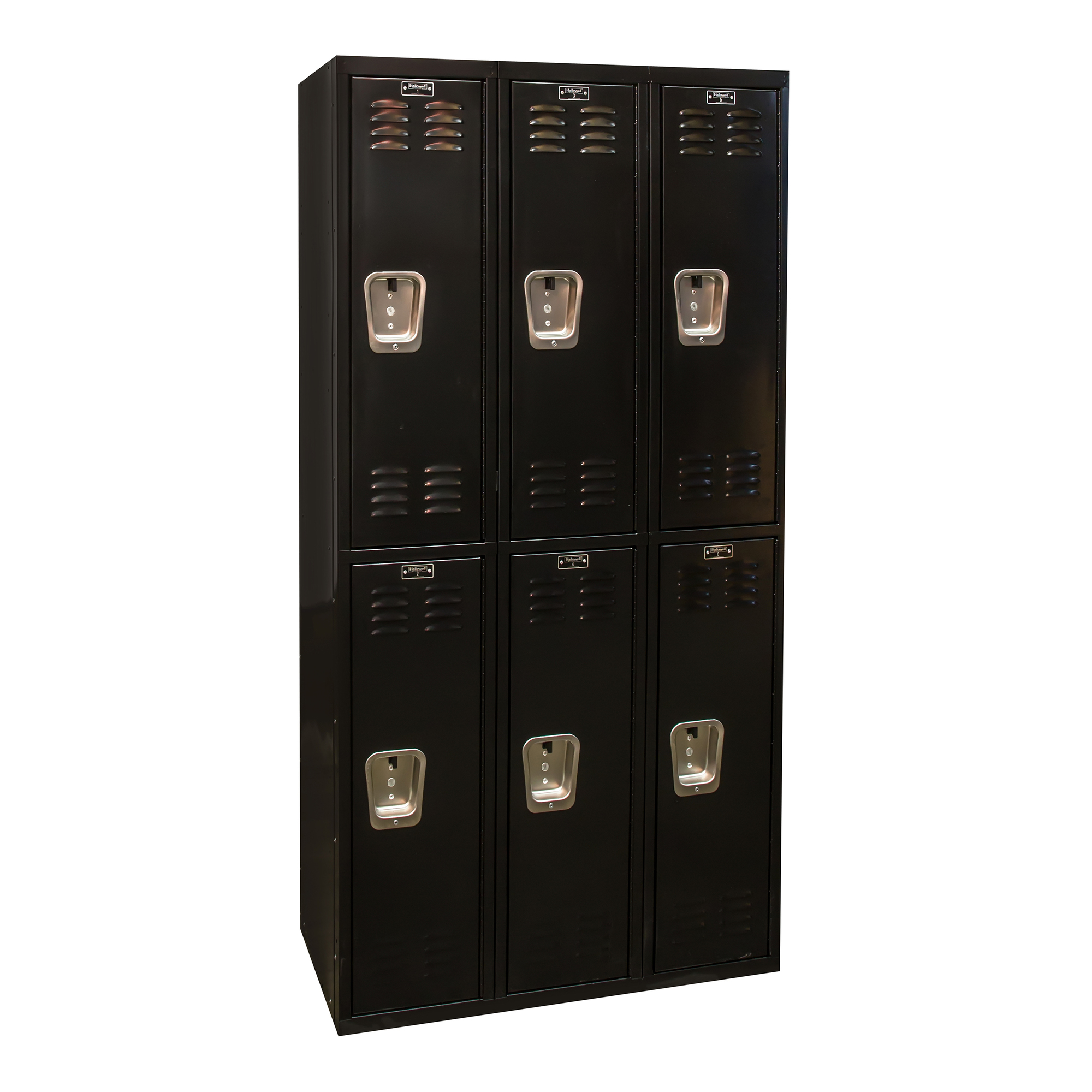 Hallowell, Double Tier Black Tie Locker, Height 72 in, Width 12 in, Color Black, Model U3282-2ME