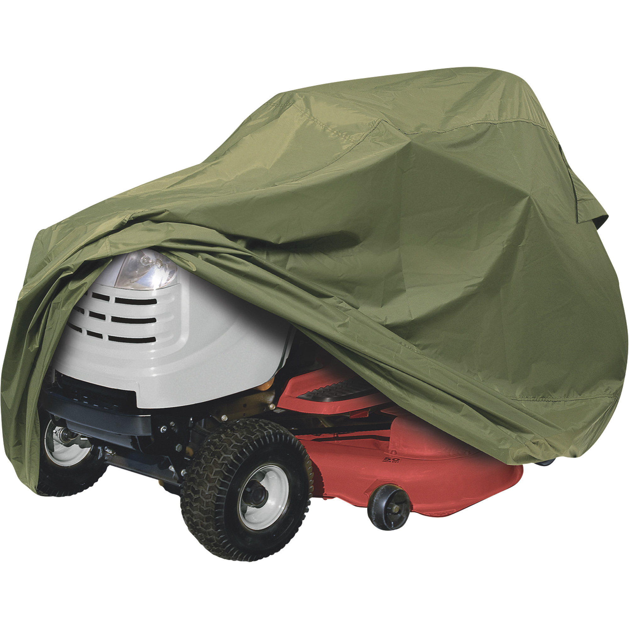 Classic Accessories Riding Lawn Mower Cover, Olive, 72Inch L x 44Inch W x 46Inch H, Model 73910