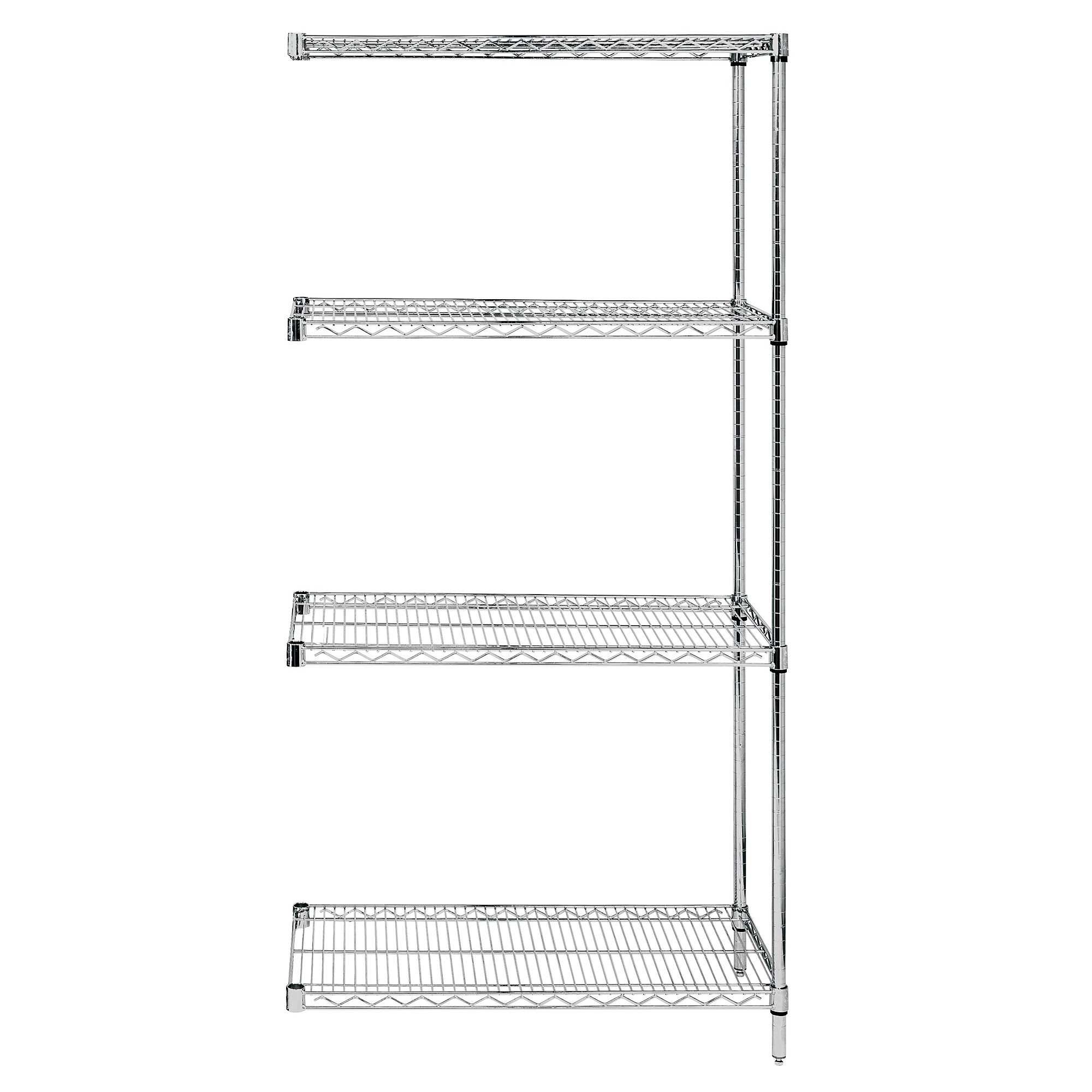 Wire 4 Shelf Add-On Kit Stainless Steel 54Inch, Height 54 in, Width 24 in, Depth 42 in, Model - Quantum AD54-2442S