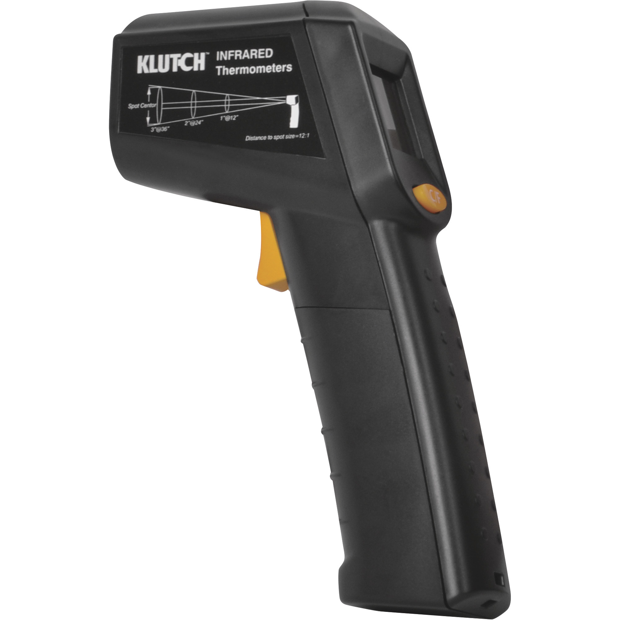Klutch Non-Contact Digital Infrared Diagnostics Thermometer, 12:1 Distance-to-Sight Ratio