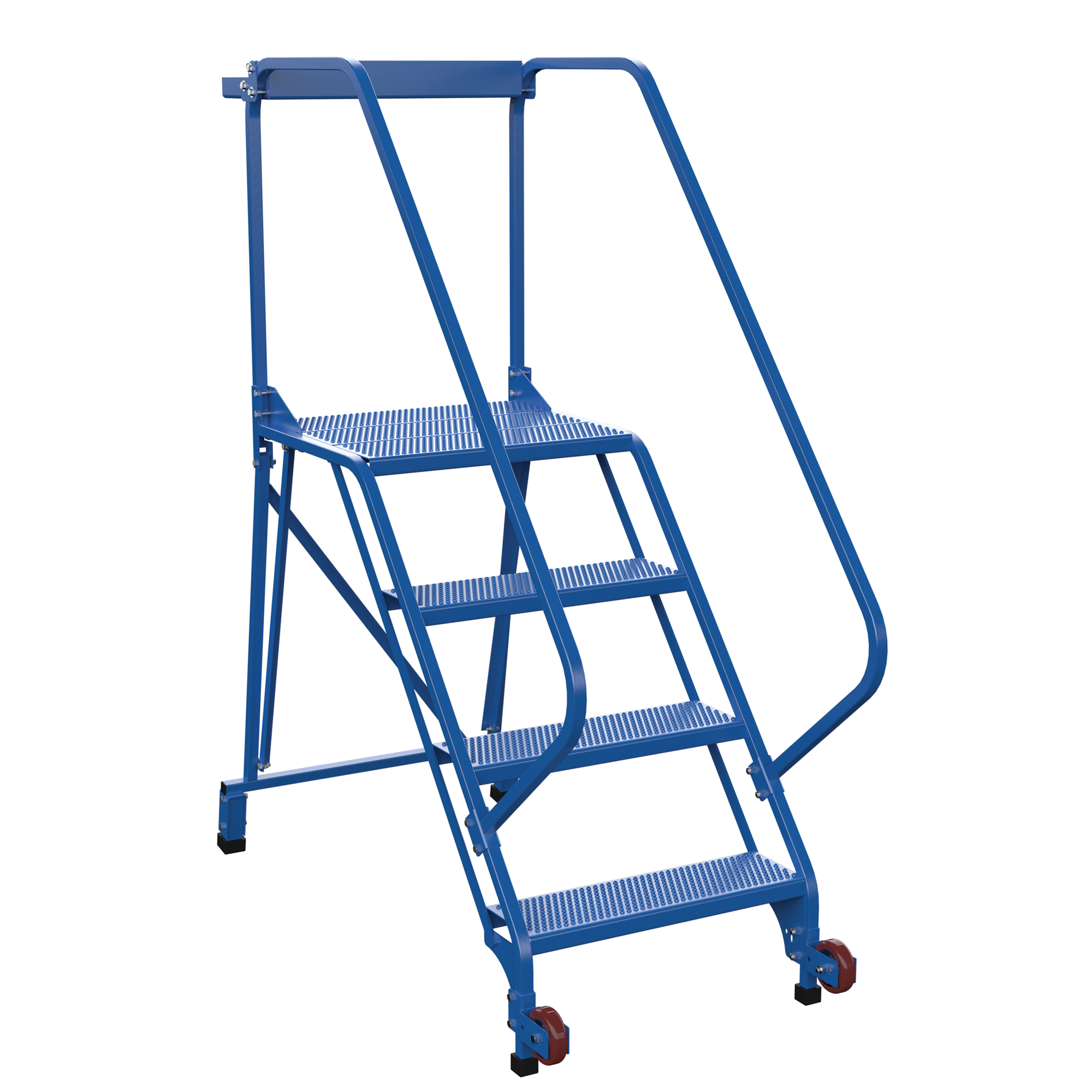 Vestil, 4 Step perforated rolling ladder, Overall Height 70 in, Steps 4 Material Steel, Model LAD-TRS-50-4-P