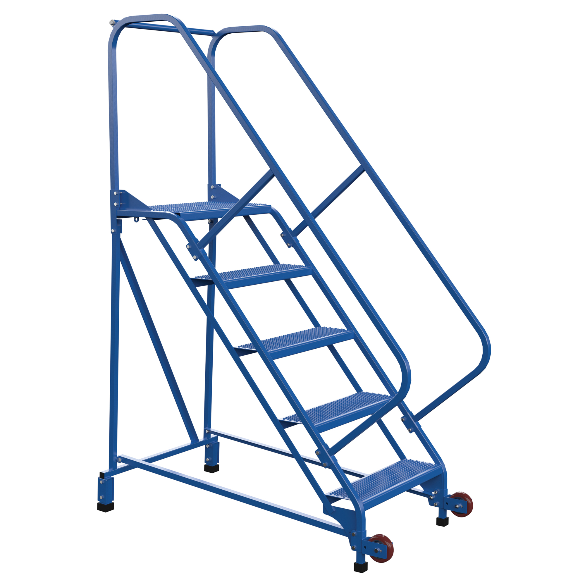 Vestil, 5 Step perforated rolling ladder, Overall Height 80 in, Steps 5 Material Steel, Model LAD-TRN-50-5-P