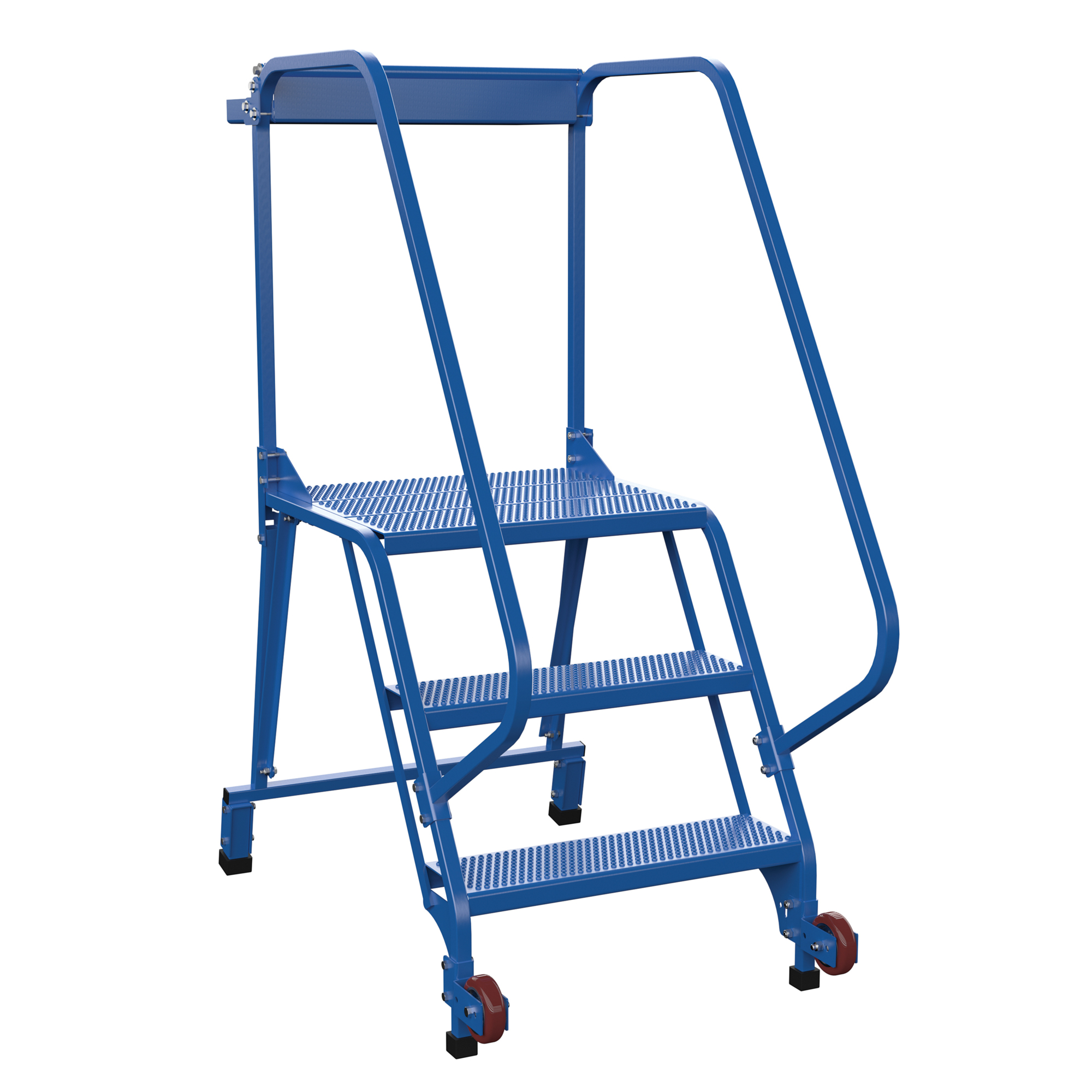 Vestil, 3 Step perforated rolling ladder, Overall Height 60 in, Steps 3 Material Steel, Model LAD-TRS-60-3-P