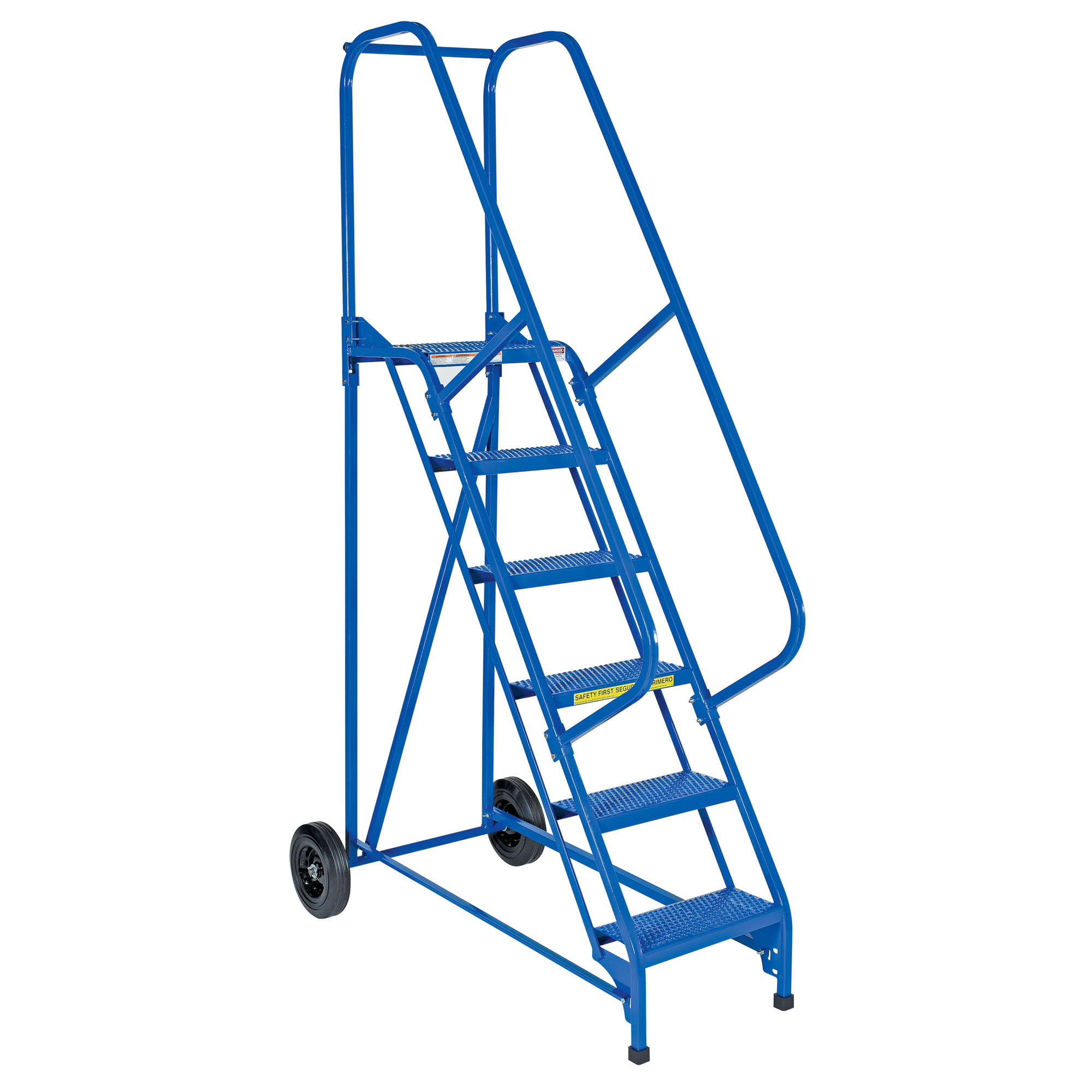 Vestil, 6 Step perforated folding ladder, Overall Height 90 in, Steps 6 Material Steel, Model LAD-RAF-6-P