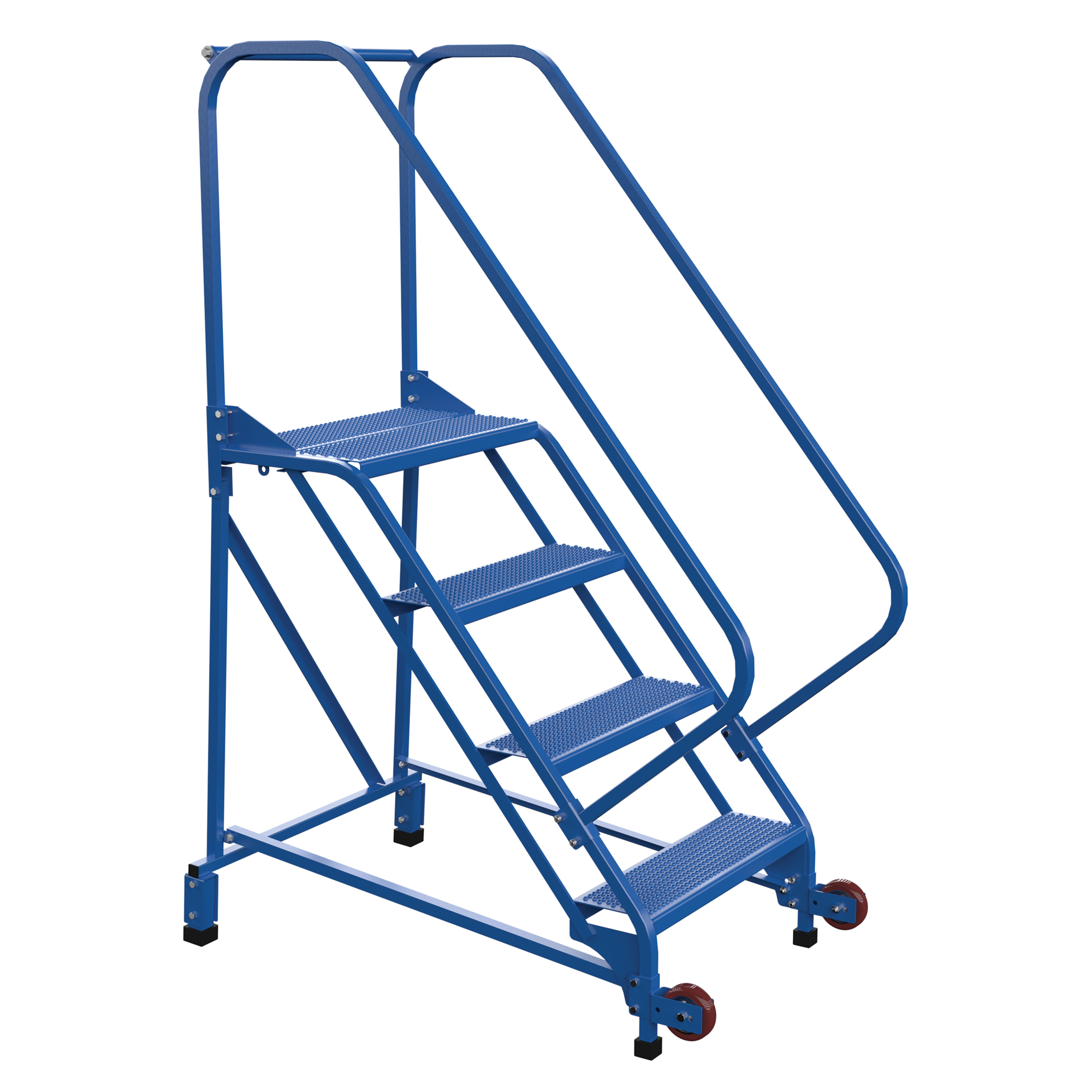 Vestil, 4 Step perforated rolling ladder, Overall Height 70 in, Steps 4 Material Steel, Model LAD-TRN-50-4-P