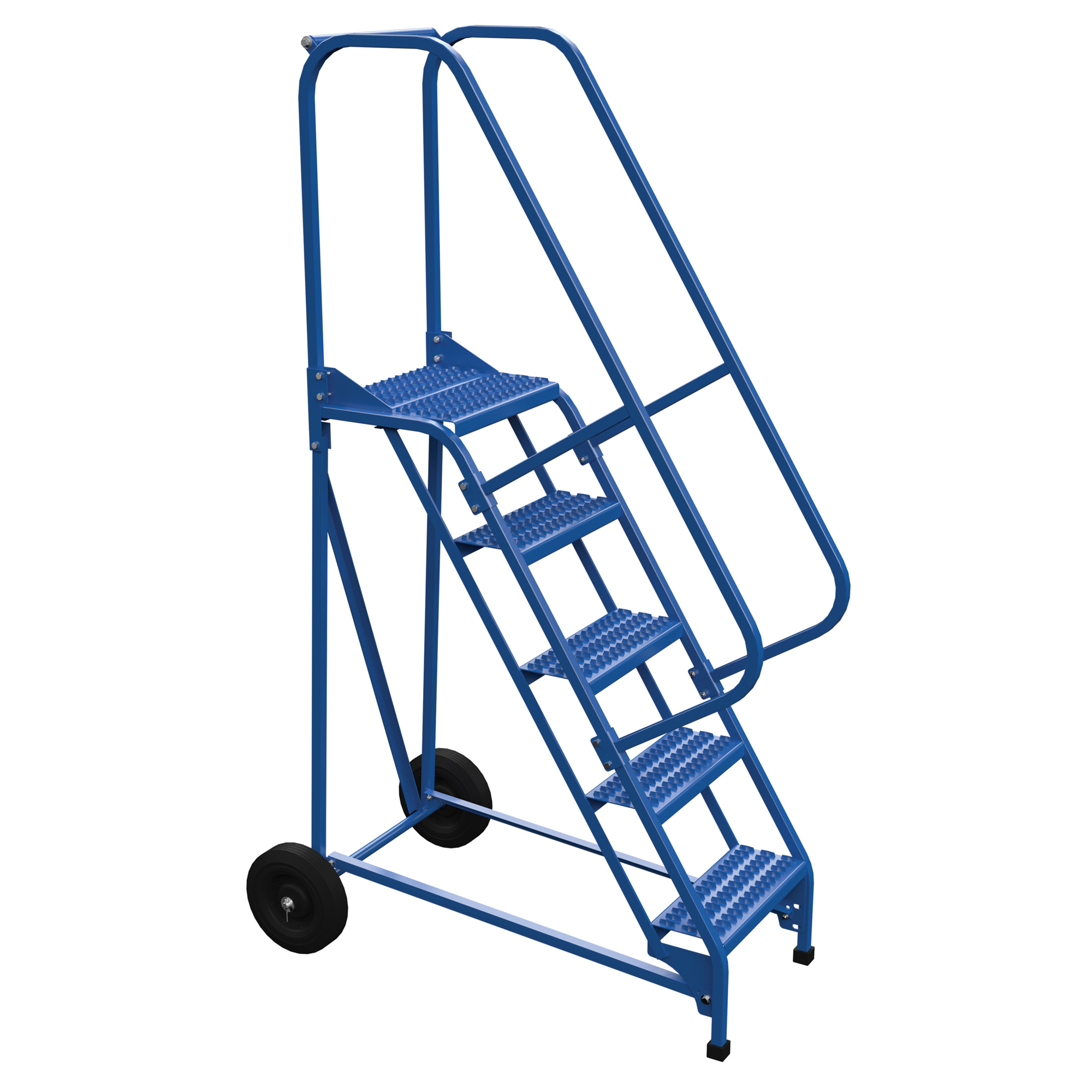 Vestil, 5 Step grip strut folding ladder, Overall Height 80 in, Steps 5 Material Steel, Model LAD-RAF-5-G