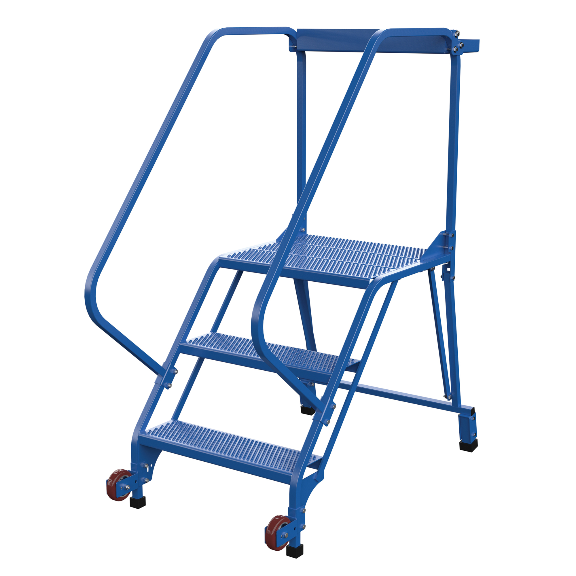 Vestil, 3 Step perforated rolling ladder, Overall Height 60 in, Steps 3 Material Steel, Model LAD-TRS-50-3-P