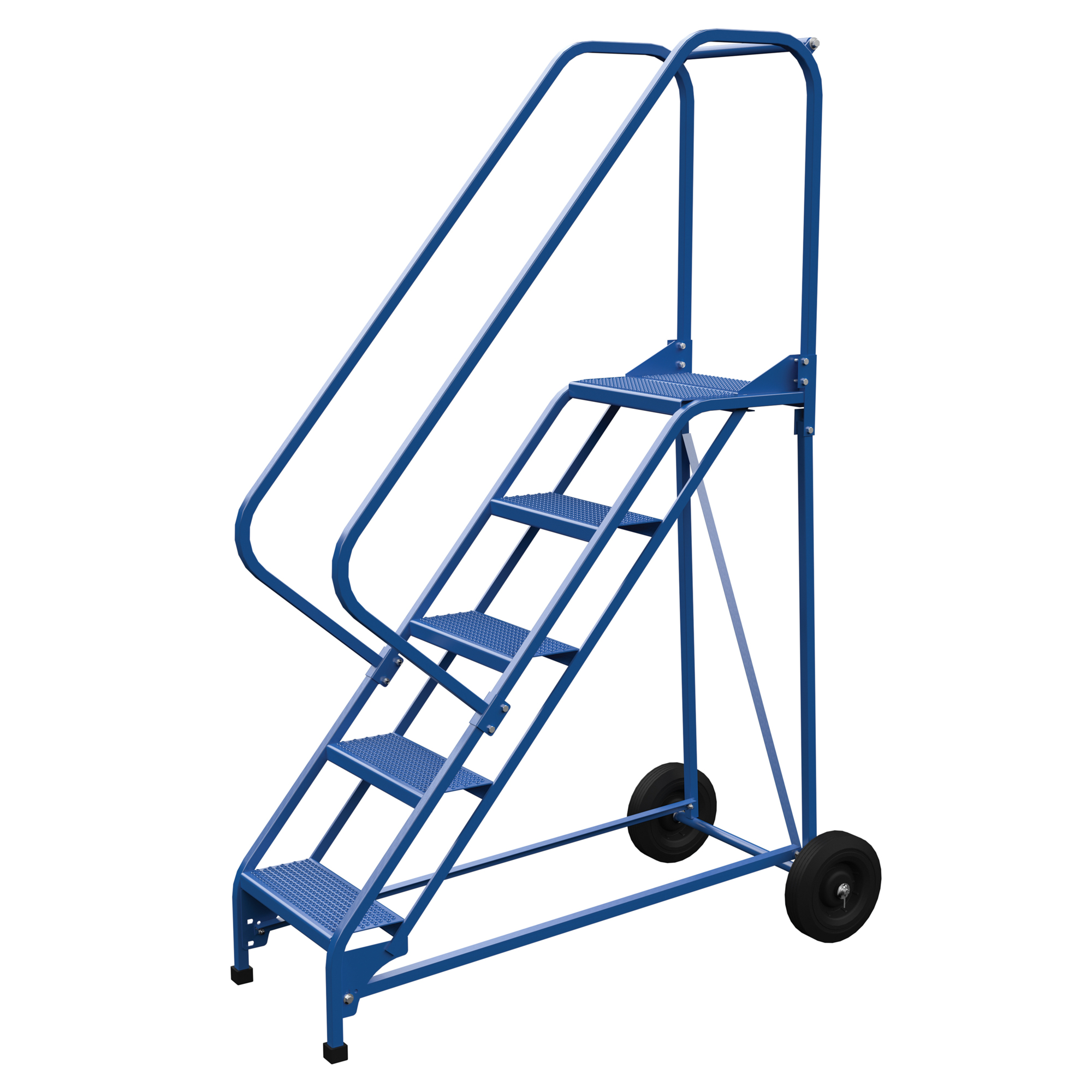 Vestil, 5 Step perforated folding ladder, Overall Height 80 in, Steps 5 Material Steel, Model LAD-RAF-5-P-EZ
