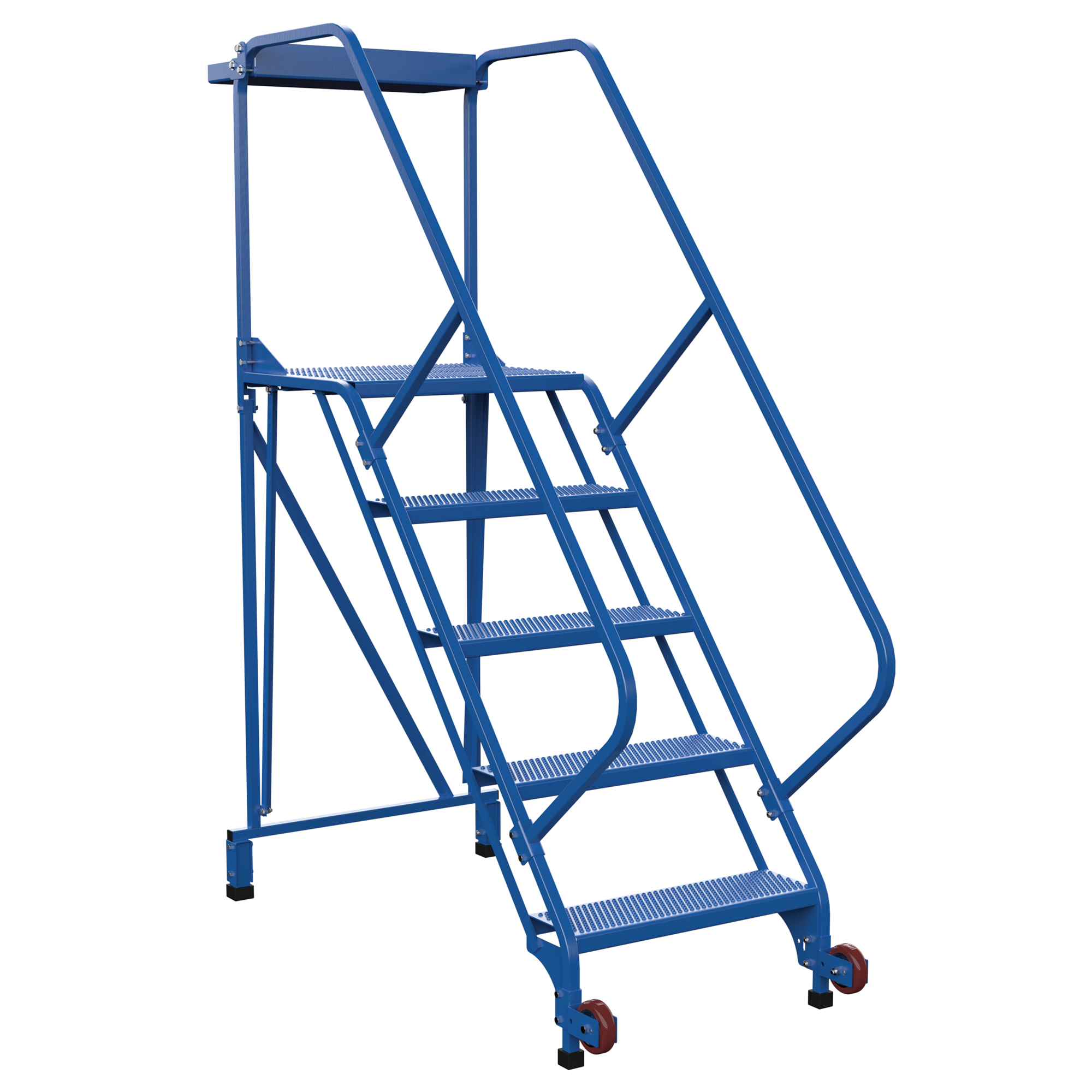 Vestil, 5 Step perforated rolling ladder, Overall Height 80 in, Steps 5 Material Steel, Model LAD-TRS-50-5-P