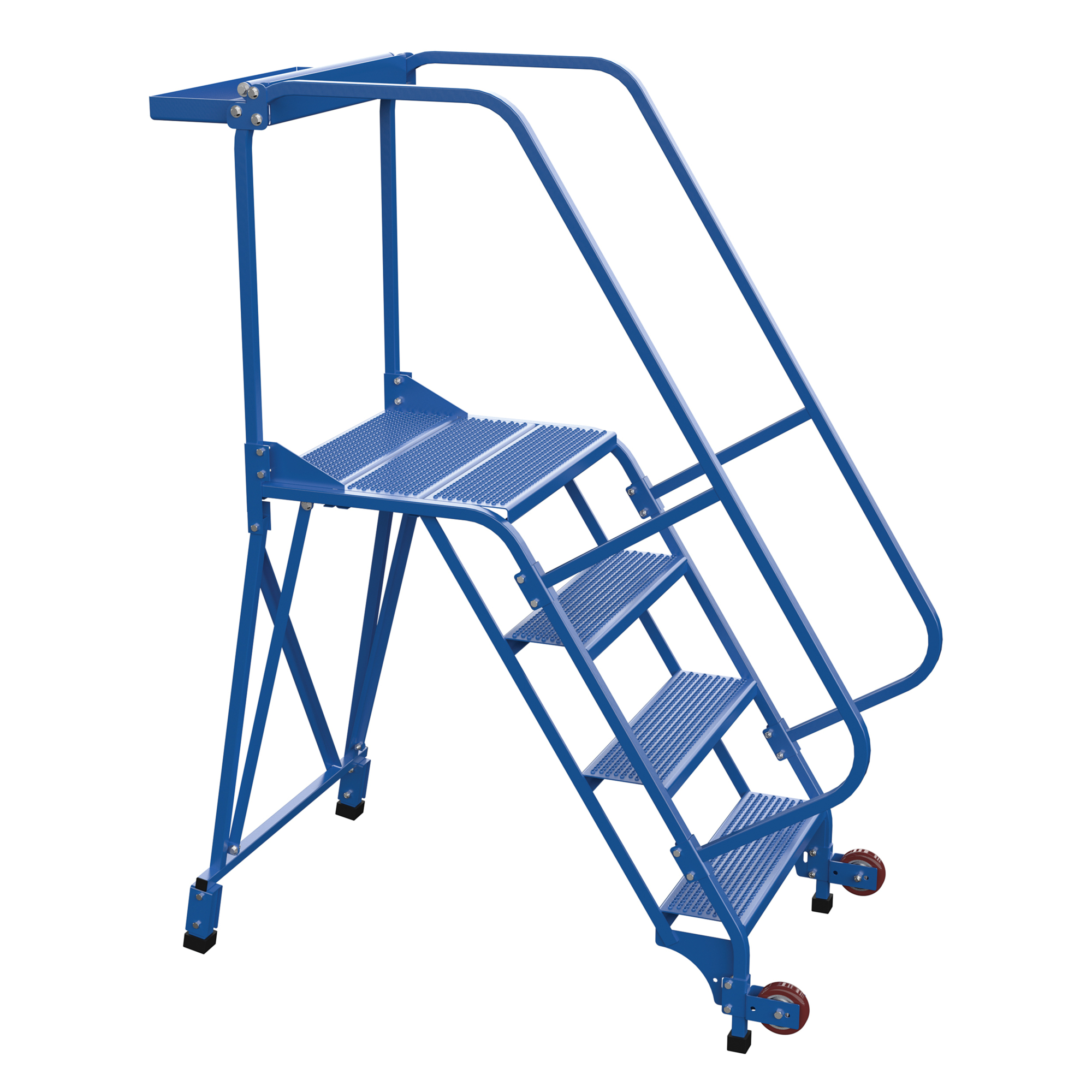 Vestil, 4 Step perforated rolling ladder, Overall Height 70 in, Steps 4 Material Steel, Model LAD-TRS-60-4-P