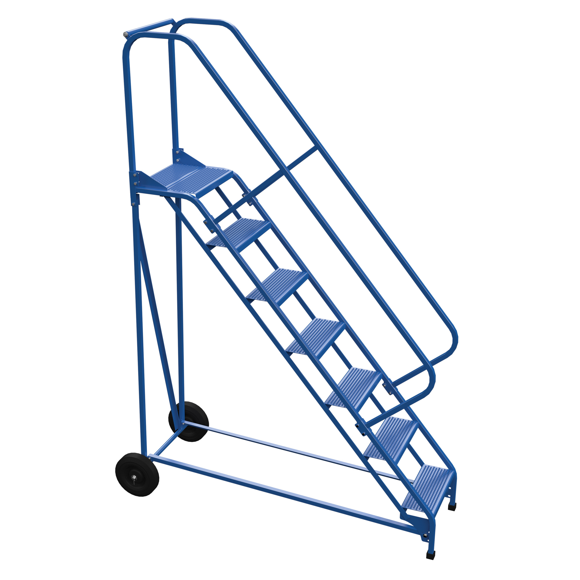 Vestil, 7 Step perforated folding ladder, Overall Height 100 in, Steps 7 Material Steel, Model LAD-RAF-7-P-EZ