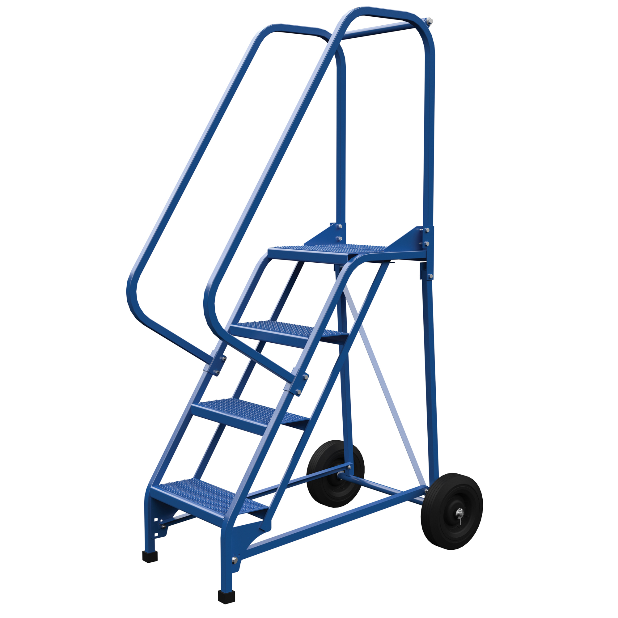 Vestil, 4 Step perforated folding ladder, Overall Height 70 in, Steps 4 Material Steel, Model LAD-RAF-4-P