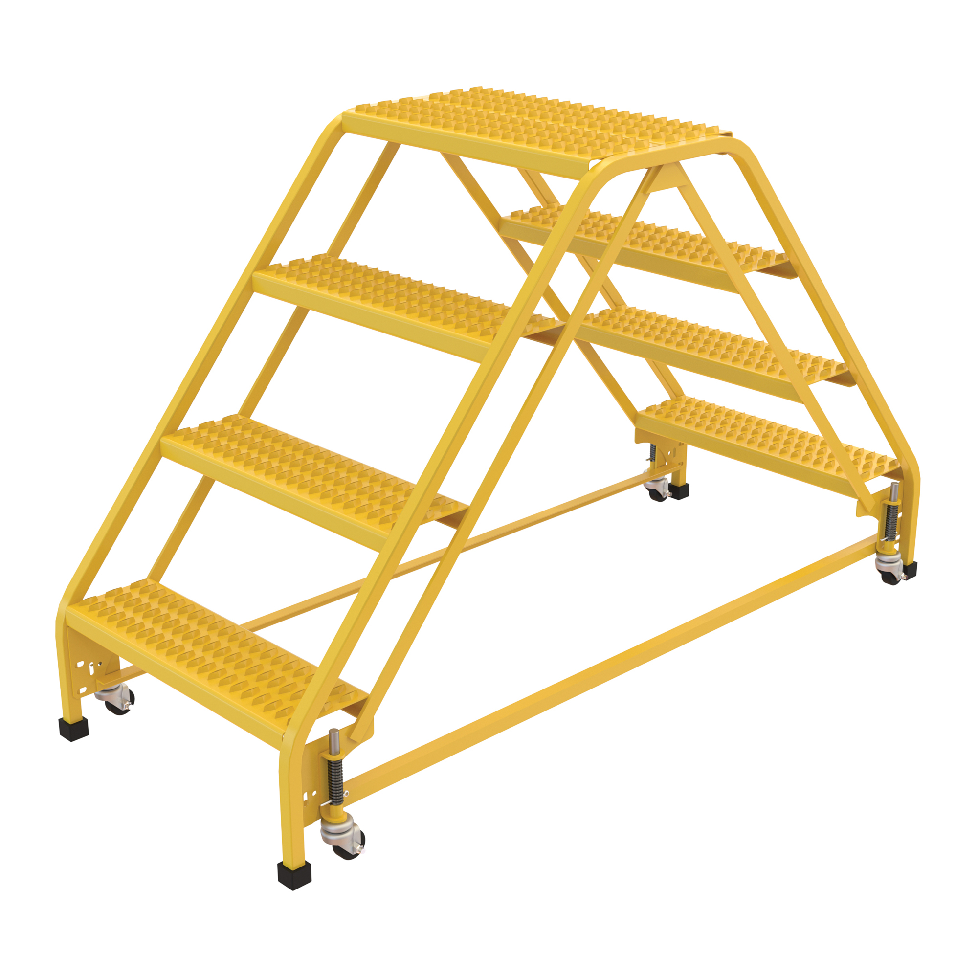 Vestil, 4 Step grip strut double sided ladder, Overall Height 40 in, Steps 4 Material Steel, Model LAD-DD-P-26-4-G
