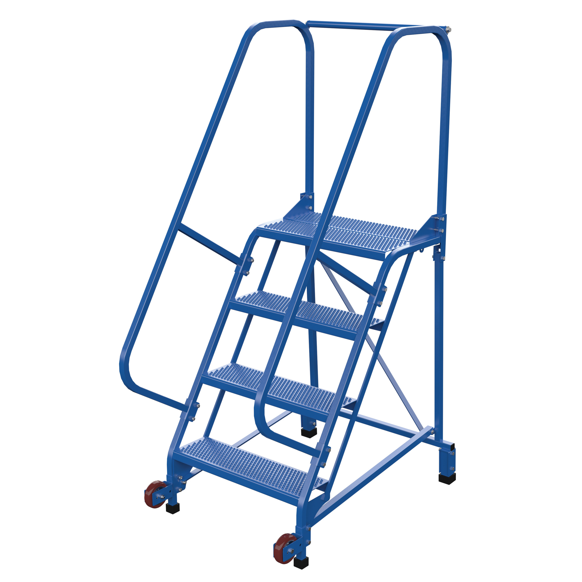 Vestil, 4 Step perforated rolling ladder, Overall Height 70 in, Steps 4 Material Steel, Model LAD-TRN-60-4-P