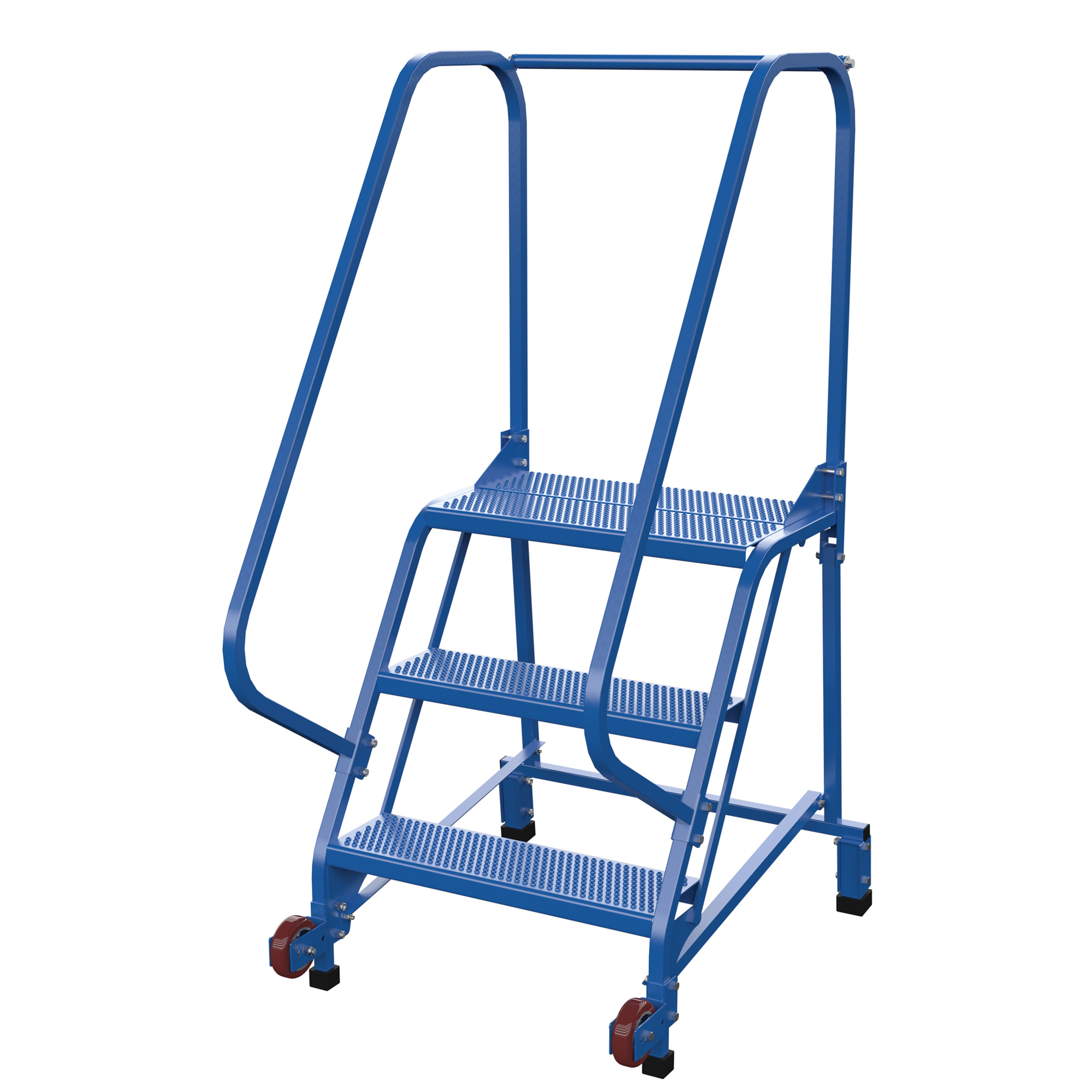 Vestil, 3 Step perforated rolling ladder, Overall Height 60 in, Steps 3 Material Steel, Model LAD-TRN-60-3-P