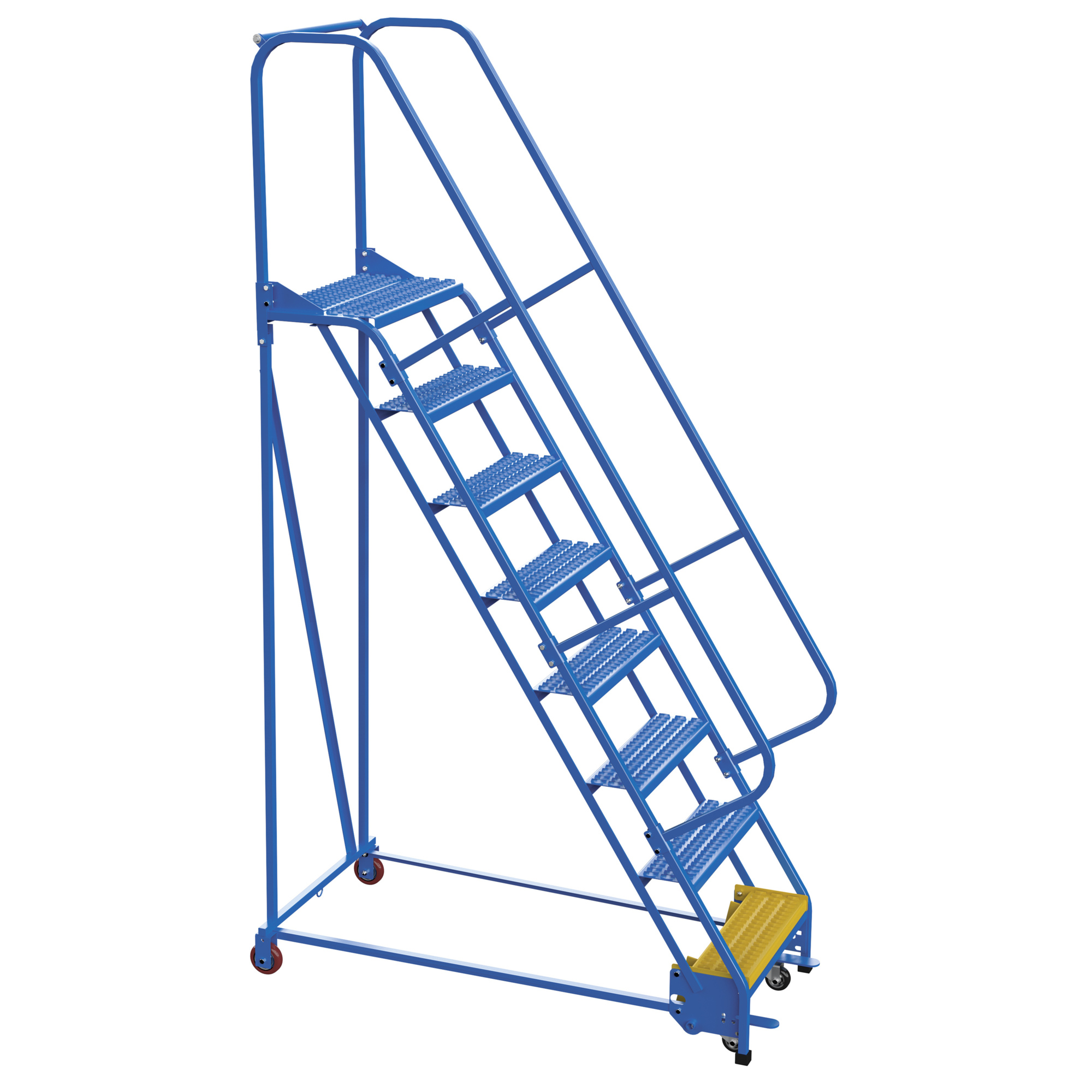 Vestil, 8 Step grip strut warehouse ladder, Overall Height 110 in, Steps 8 Material Steel, Model LAD-PW-26-8-G