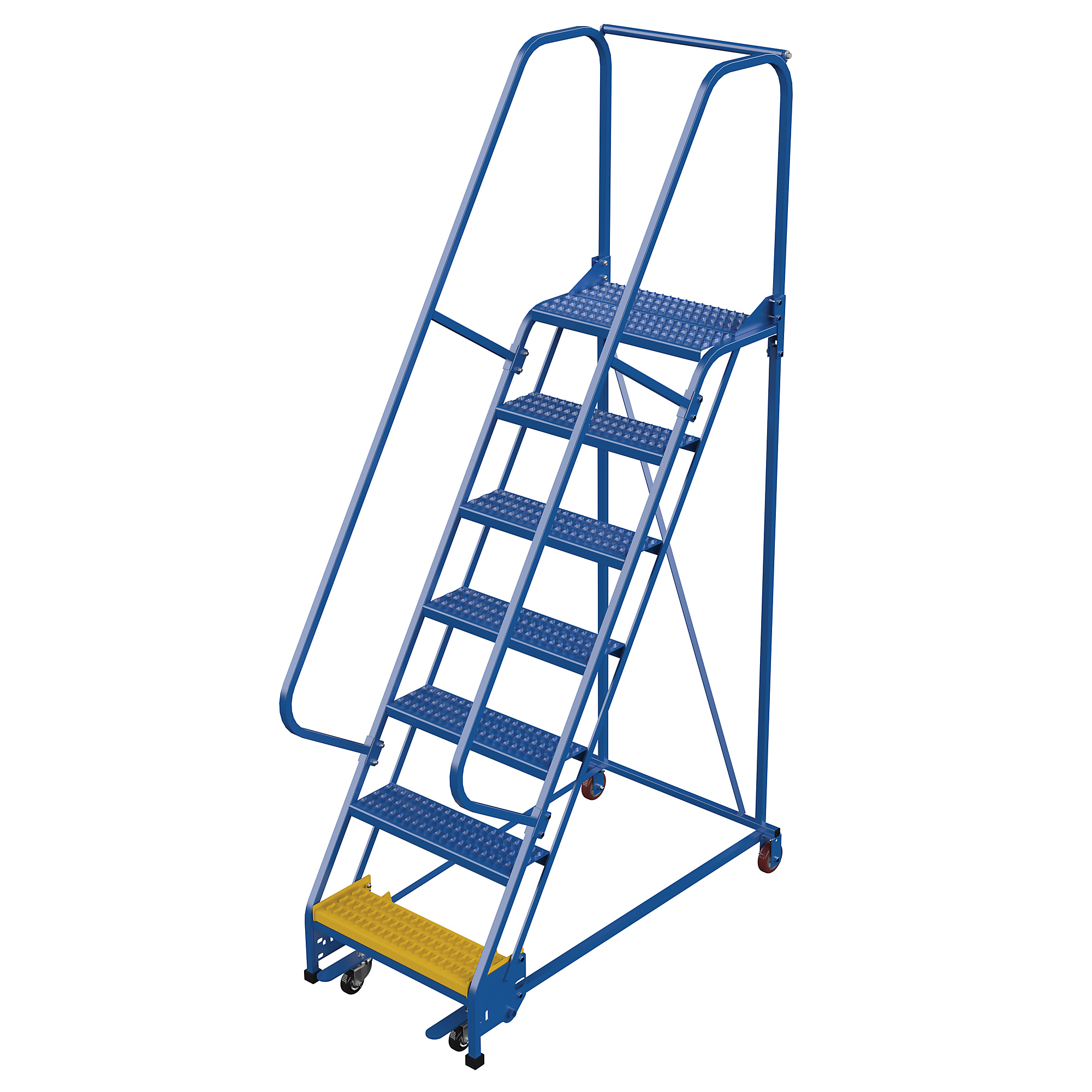 Vestil, 7 Step grip strut warehouse ladder, Overall Height 100 in, Steps 7 Material Steel, Model LAD-PW-26-7-G