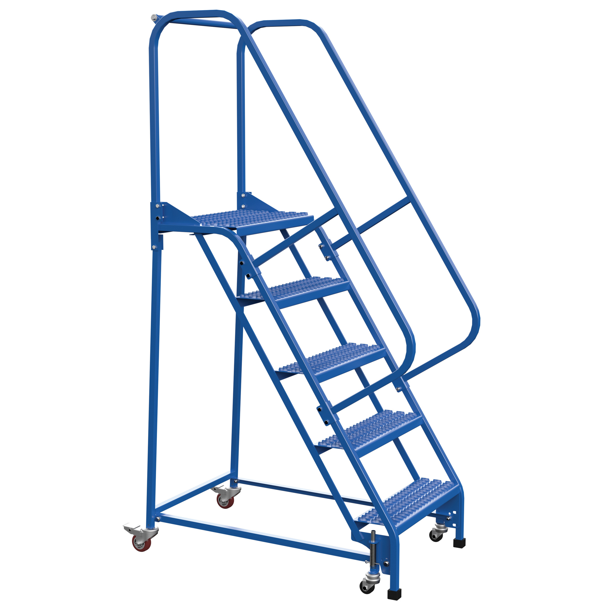 Vestil, 5 Step grip strut warehouse ladder, Overall Height 80 in, Steps 5 Material Steel, Model LAD-PW-26-5-G