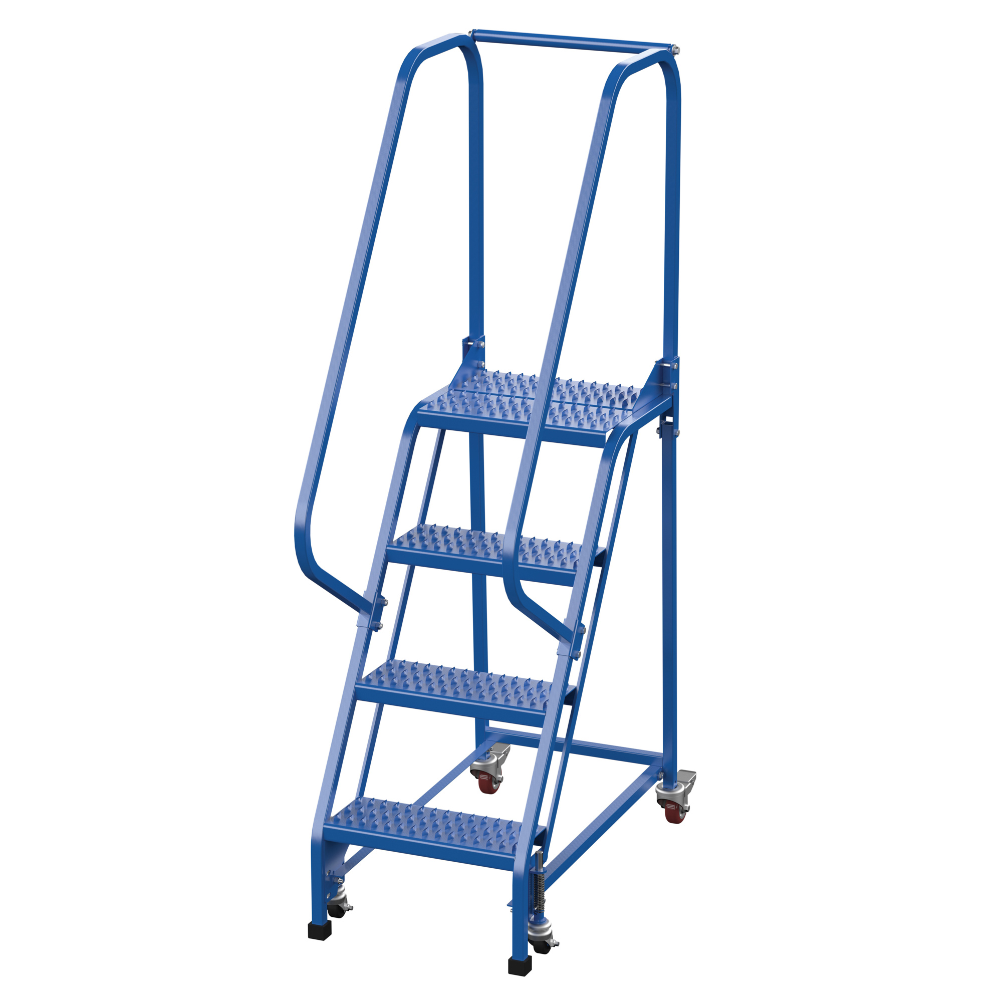 Vestil, 4 Step grip strut warehouse ladder, Overall Height 70 in, Steps 4 Material Steel, Model LAD-PW-18-4-G