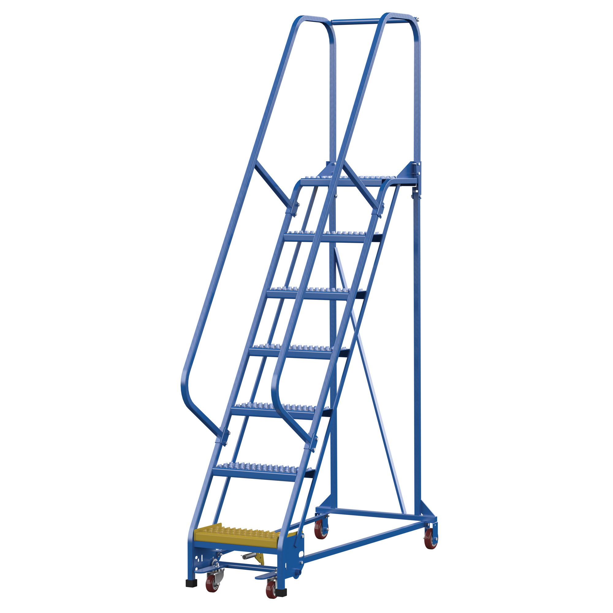 Vestil, 7 Step grip strut warehouse ladder, Overall Height 100 in, Steps 7 Material Steel, Model LAD-PW-18-7-G