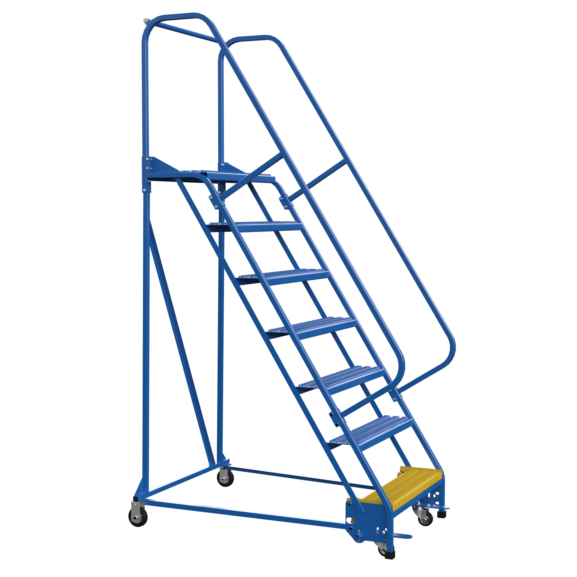 Vestil, 7 Step grip strut warehouse ladder, Overall Height 100 in, Steps 7 Material Steel, Model LAD-PW-32-7-G