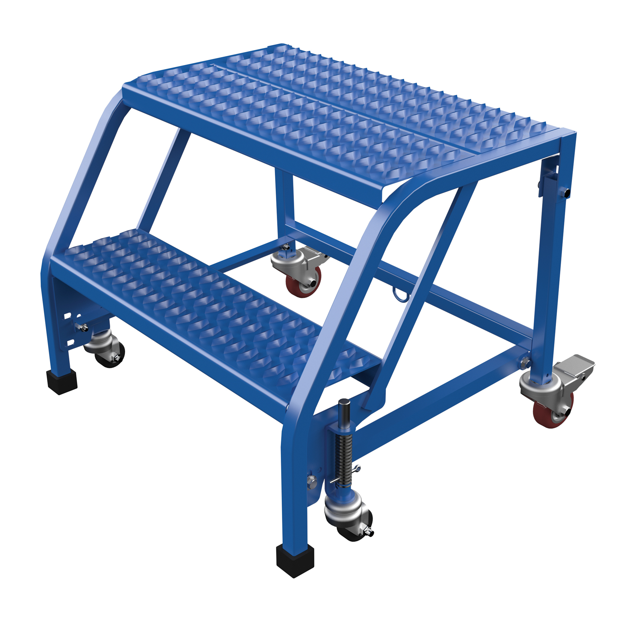 Vestil, 2 Step grip strut warehouse ladder no rail, Overall Height 20 in, Steps 2 Material Steel, Model LAD-PW-26-2-G-NHR