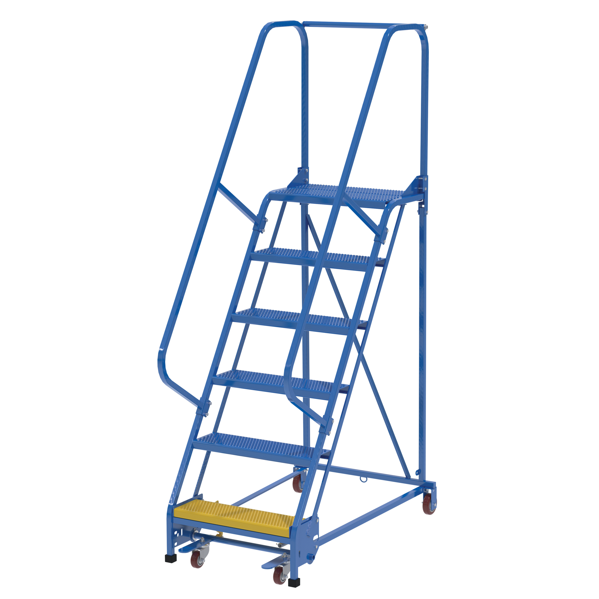 Vestil, 6 Step perforated warehouse ladder, Overall Height 90 in, Steps 6 Material Steel, Model LAD-PW-26-6-P