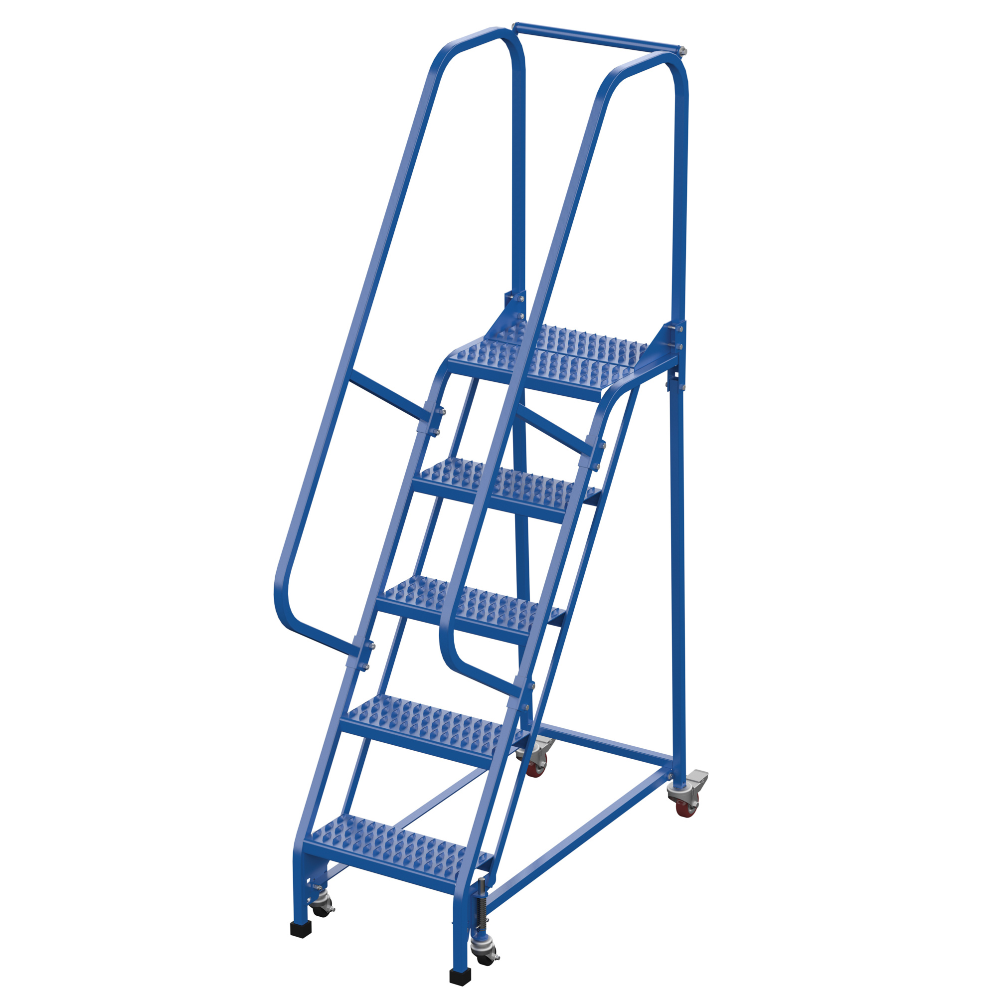 Vestil, 5 Step grip strut warehouse ladder, Overall Height 80 in, Steps 5 Material Steel, Model LAD-PW-18-5-G