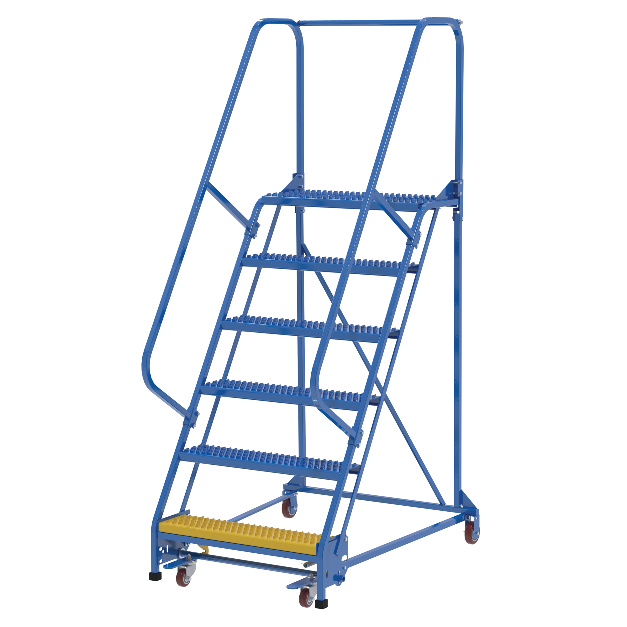 Vestil, 6 Step grip strut warehouse ladder, Overall Height 90 in, Steps 6 Material Steel, Model LAD-PW-32-6-G
