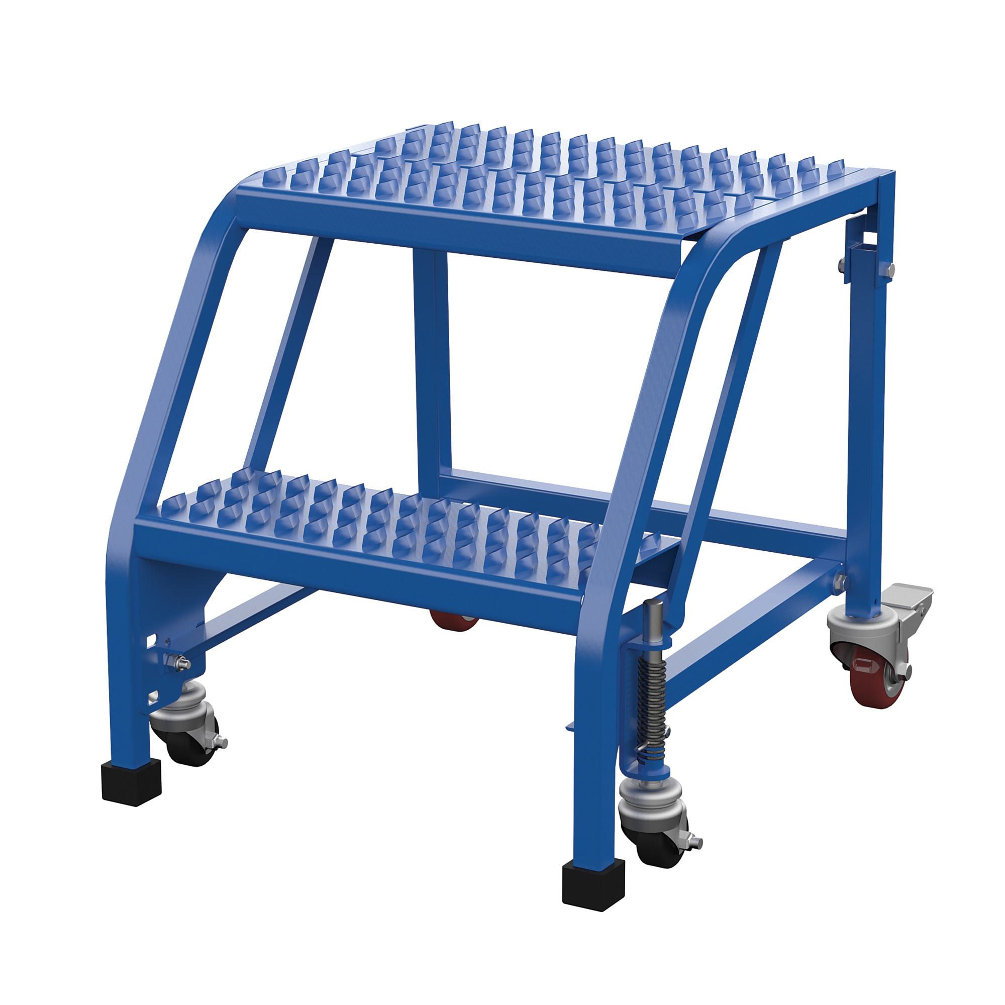 Vestil, 2 Step grip strut warehouse ladder no rail, Overall Height 20 in, Steps 2 Material Steel, Model LAD-PW-18-2-G-NHR