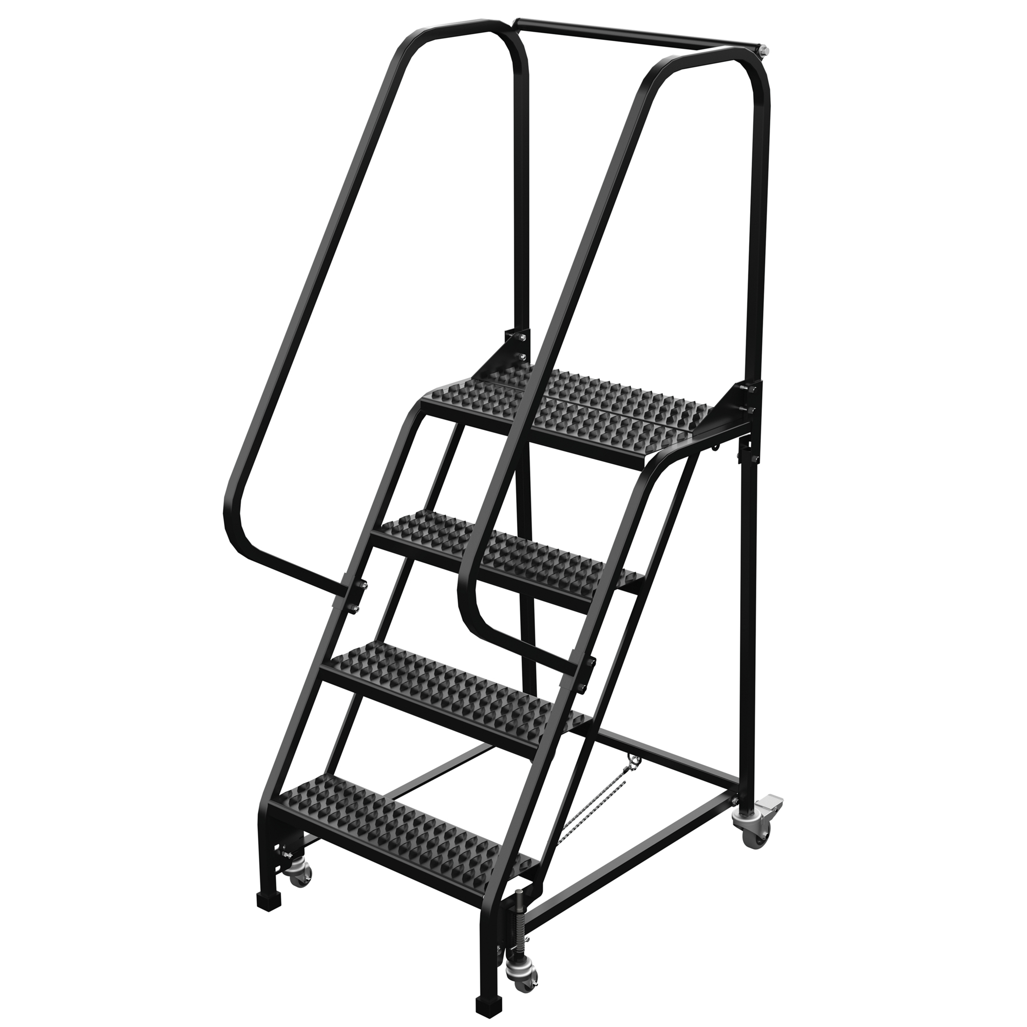 Vestil, 4 Step grip strut warehouse ladder, Overall Height 70 in, Steps 4 Material Steel, Model LAD-PW-26-4-G-ESD