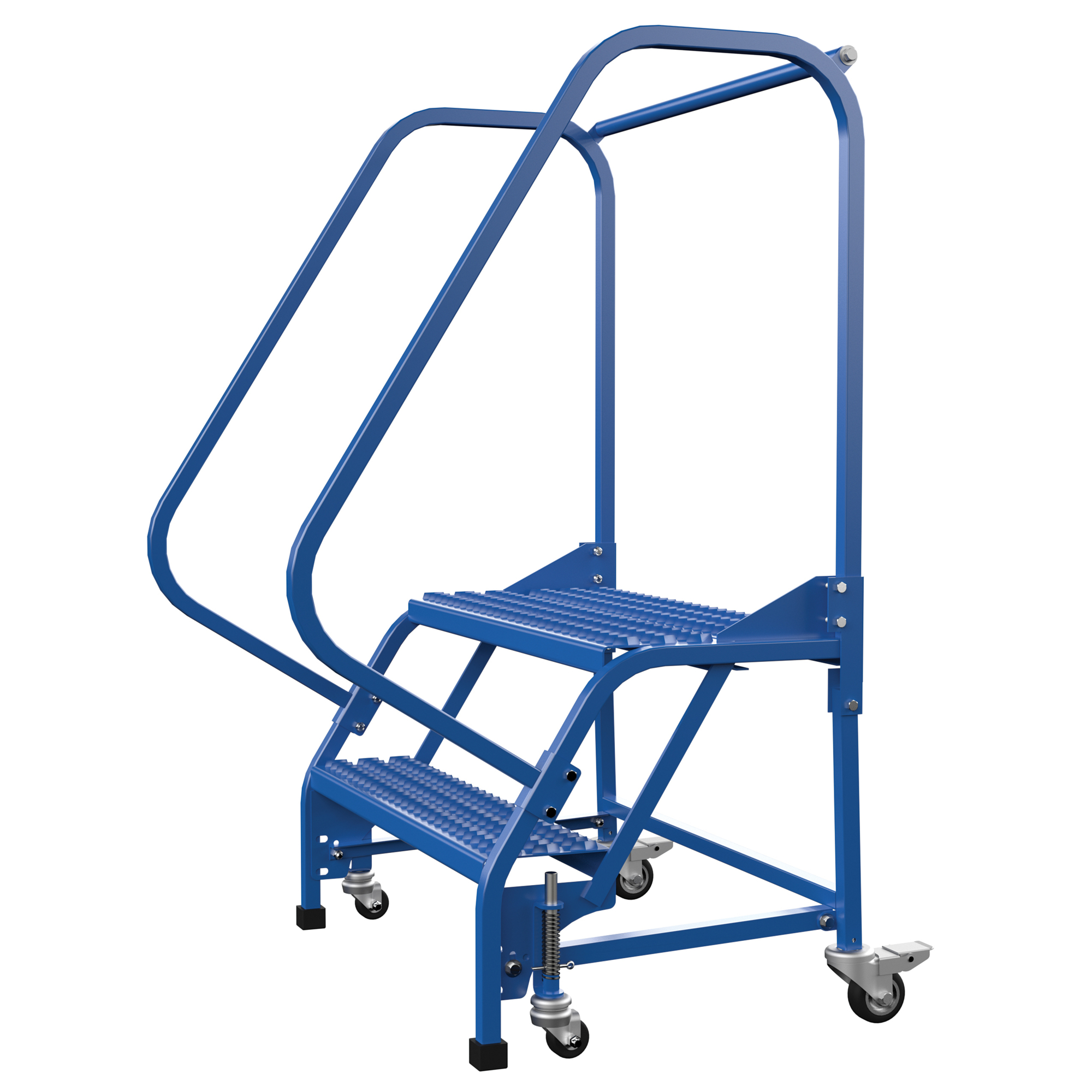 Vestil, 2 Step grip strut warehouse ladder, Overall Height 50 in, Steps 2 Material Steel, Model LAD-PW-32-2-G