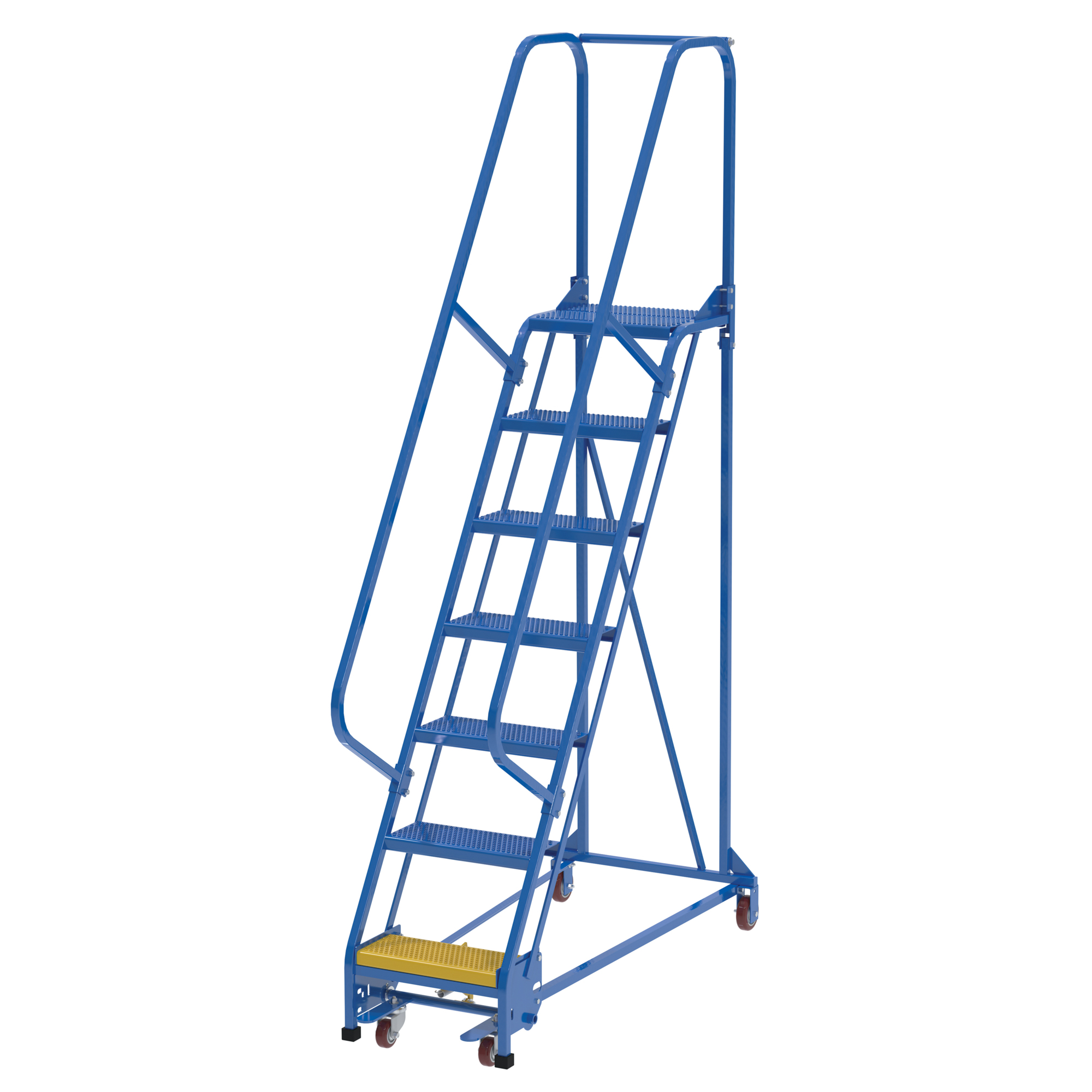 Vestil, 7 Step perforated warehouse ladder, Overall Height 100 in, Steps 7 Material Steel, Model LAD-PW-18-7-P