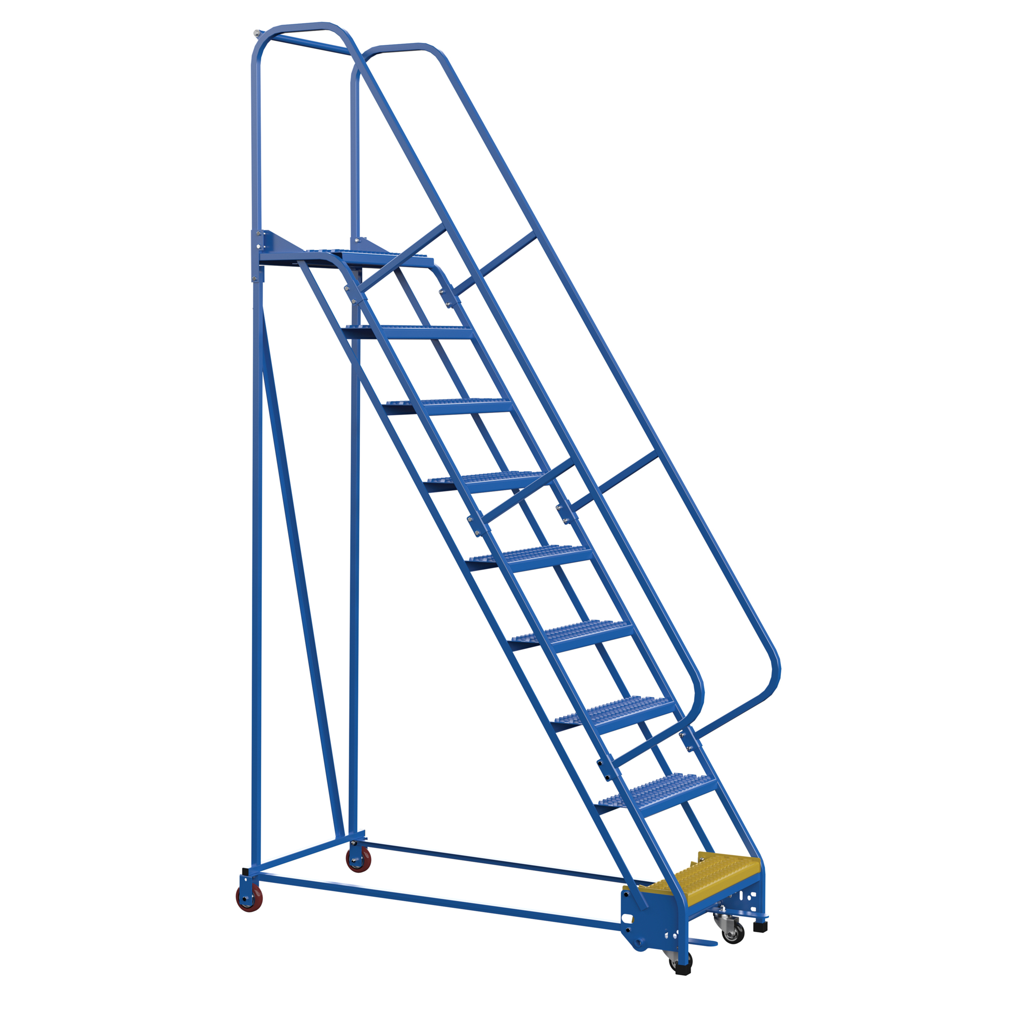 Vestil, 9 Step grip strut warehouse ladder, Overall Height 120 in, Steps 9 Material Steel, Model LAD-PW-26-9-G