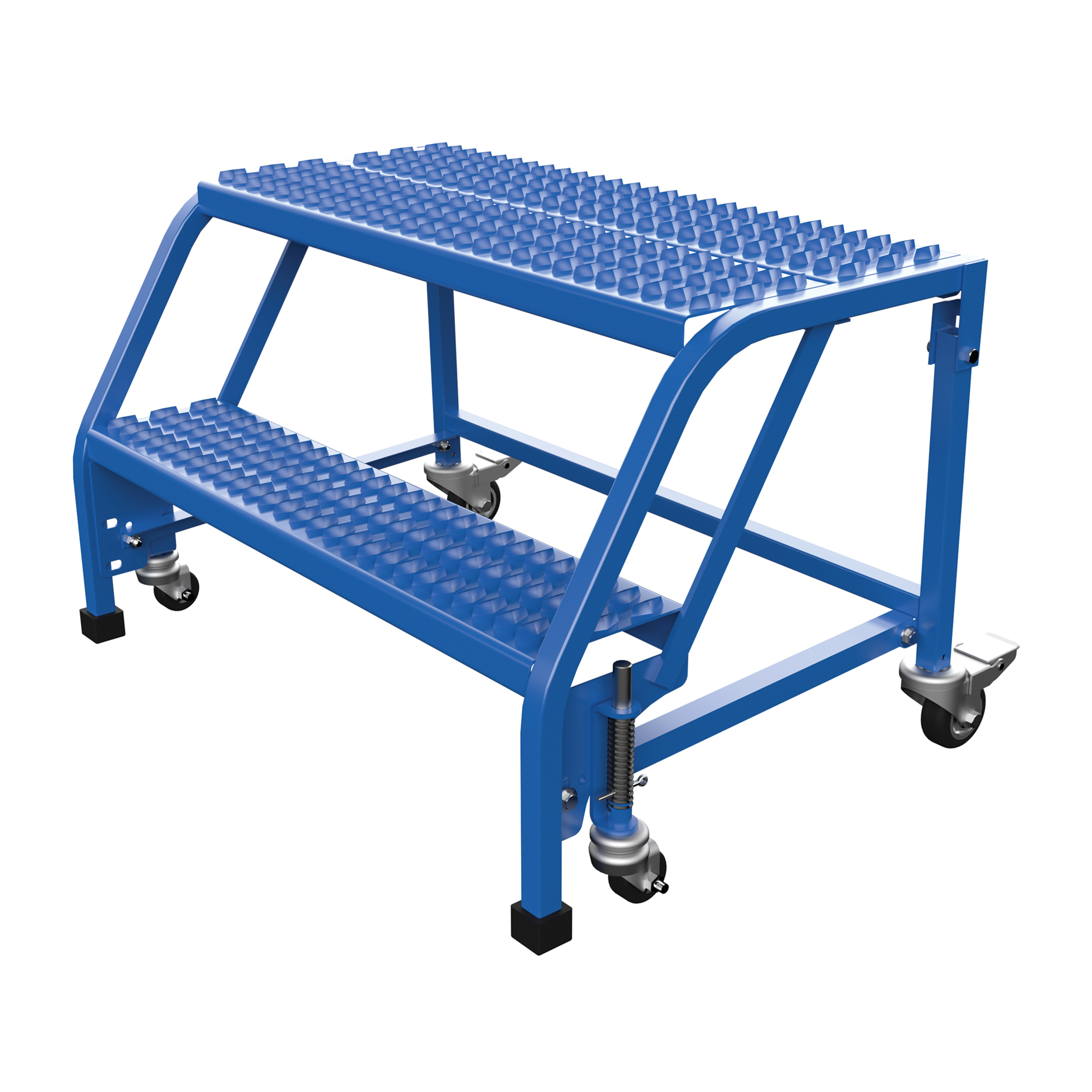 Vestil, 2 Step grip strut warehouse ladder no rail, Overall Height 20 in, Steps 2 Material Steel, Model LAD-PW-32-2-G-NHR