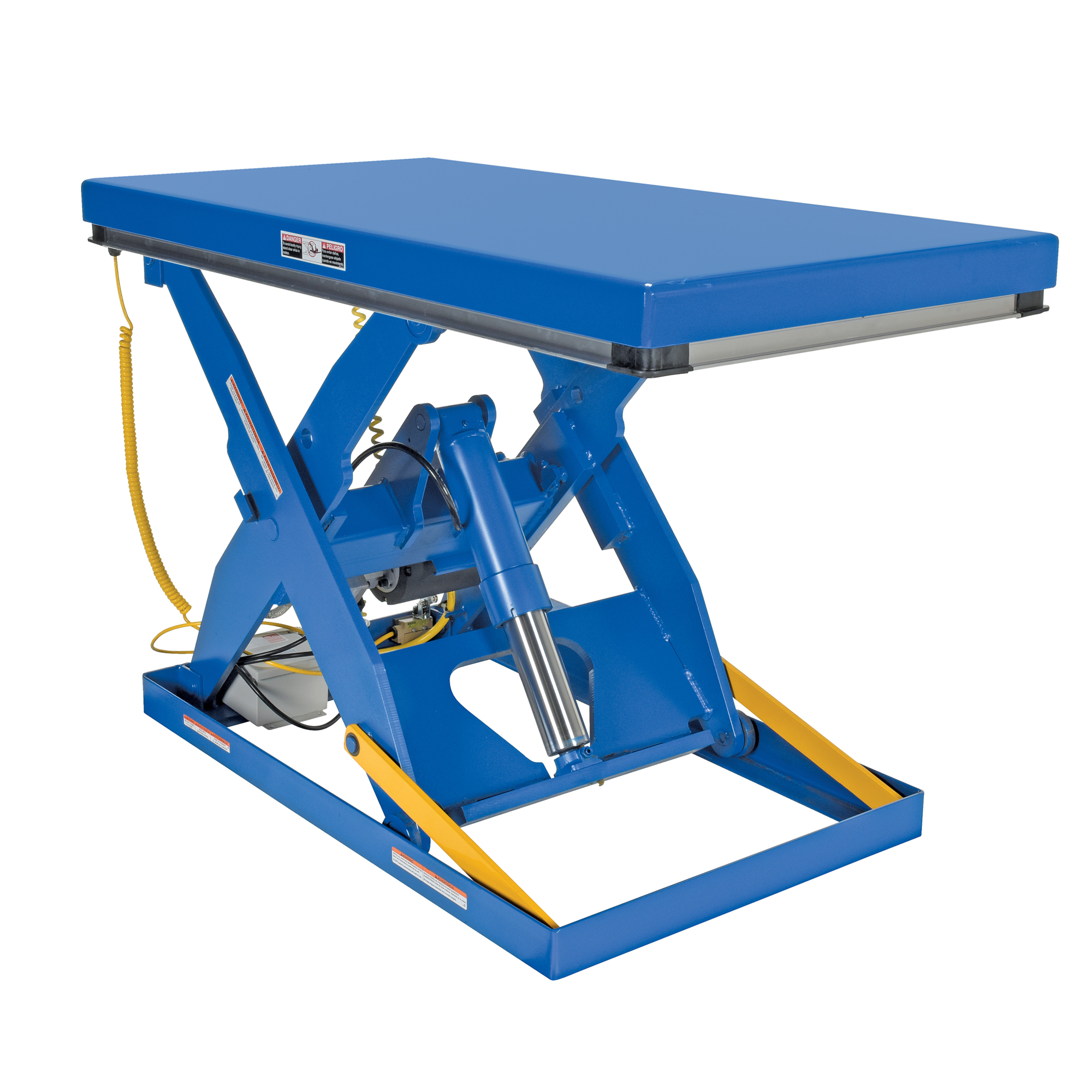Vestil, 30x60 electric hydraulic lift table, Capacity 3000 lb, Lowered Height 7 in, Raised Height 43 in, Model EHLT-3060-3-43-QS